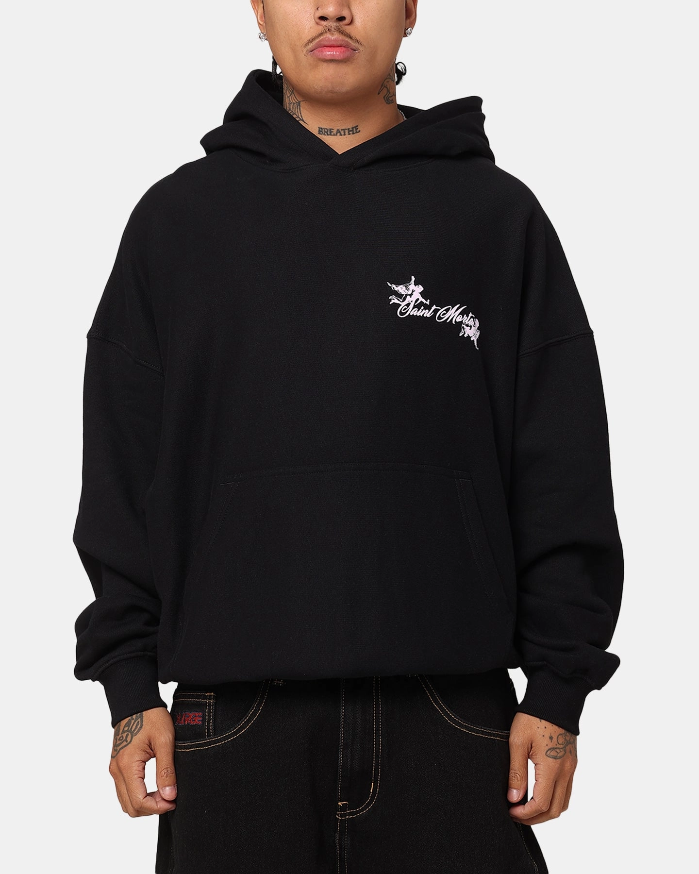 Windbreaker Tech Non Irritating Lining Saint Morta Divine Living Hoodie Black