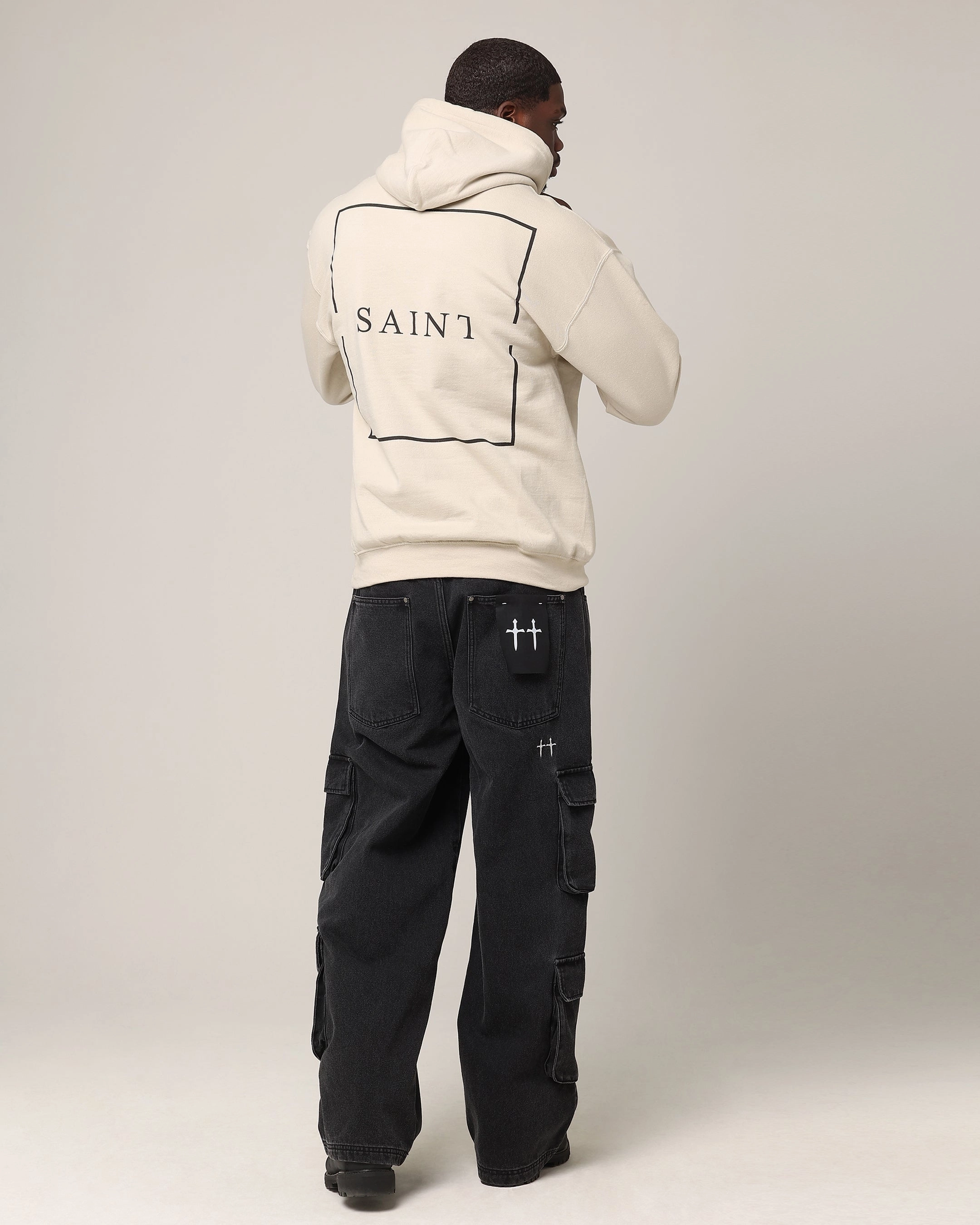 Saint Morta Division Hoodie Sand FullLengthZip Versatile Wear
