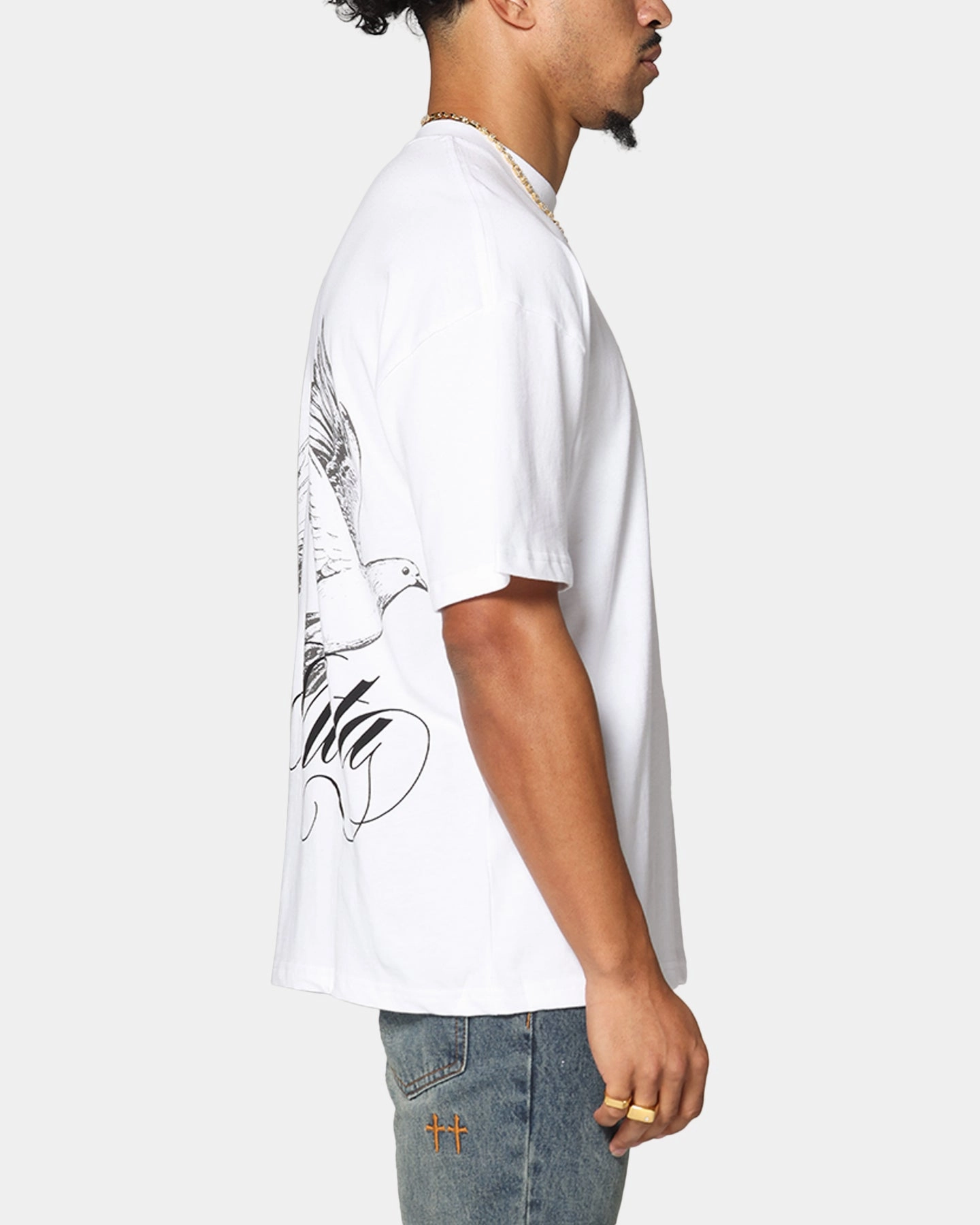 Saint Morta Dover Drop Shoulder T-Shirt White Smart Fashion NoSideSeam