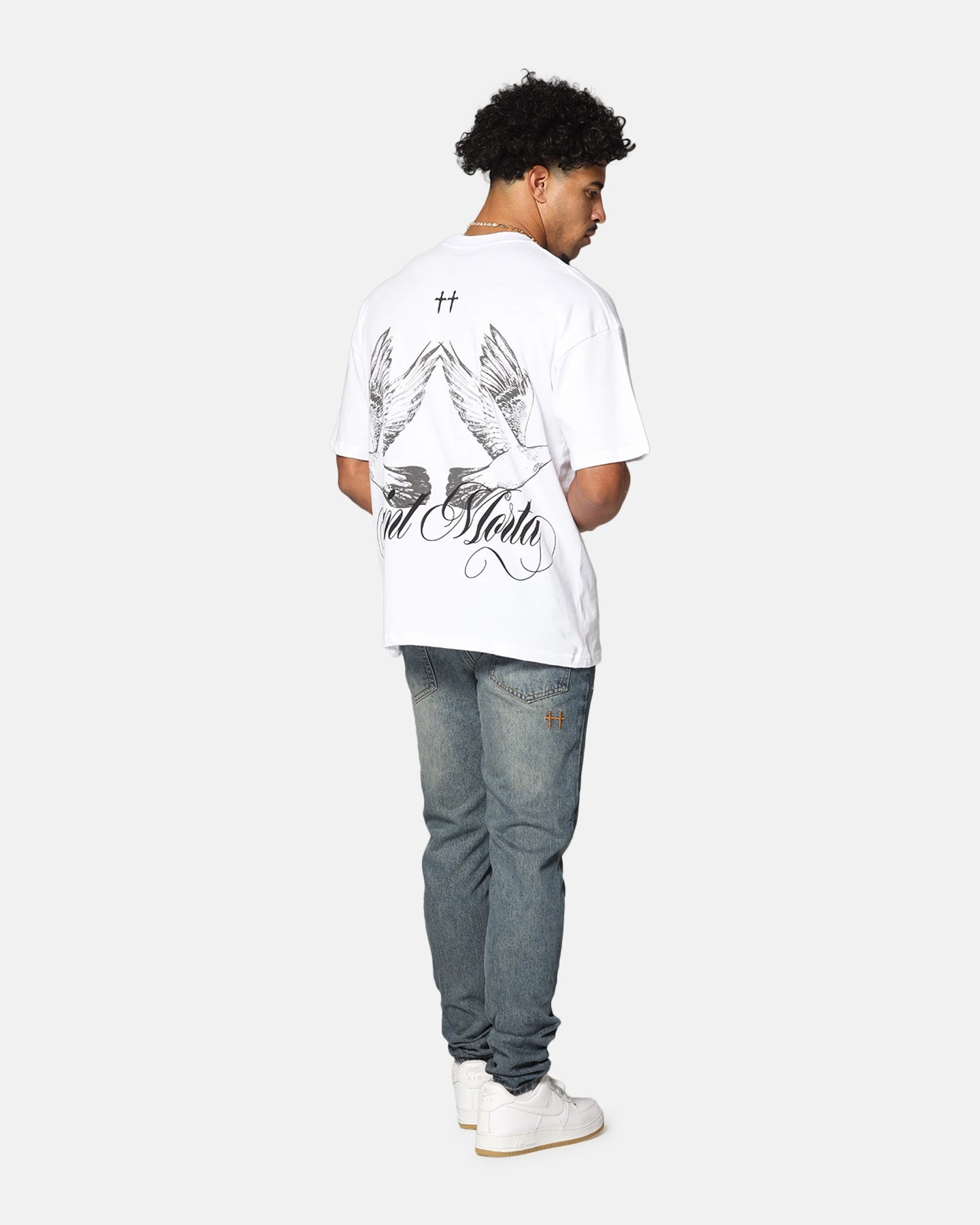 Saint Morta Dover Drop Shoulder T-Shirt White High Density Cotton