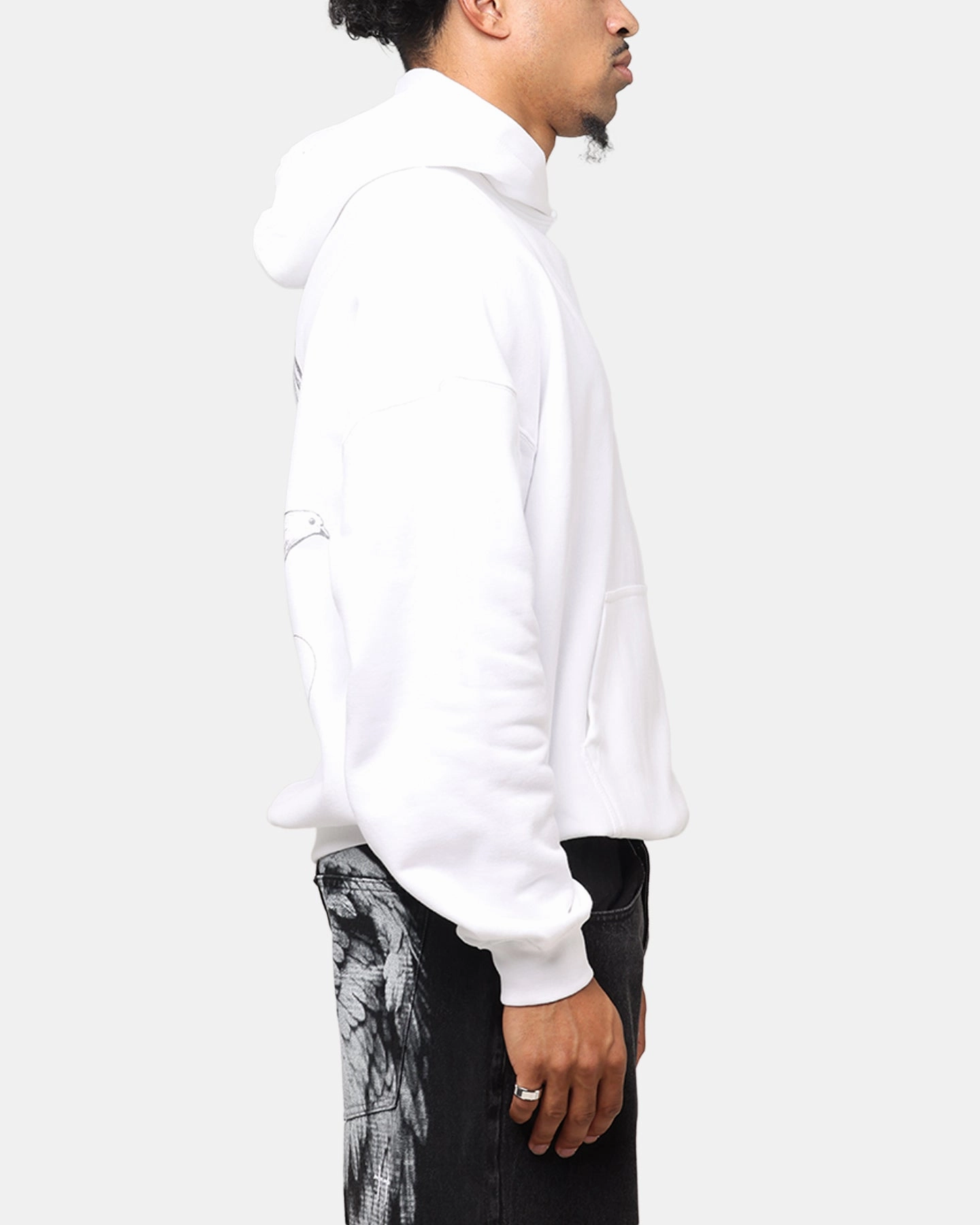 Saint Morta Doves Boxy Hoodie White standard sized