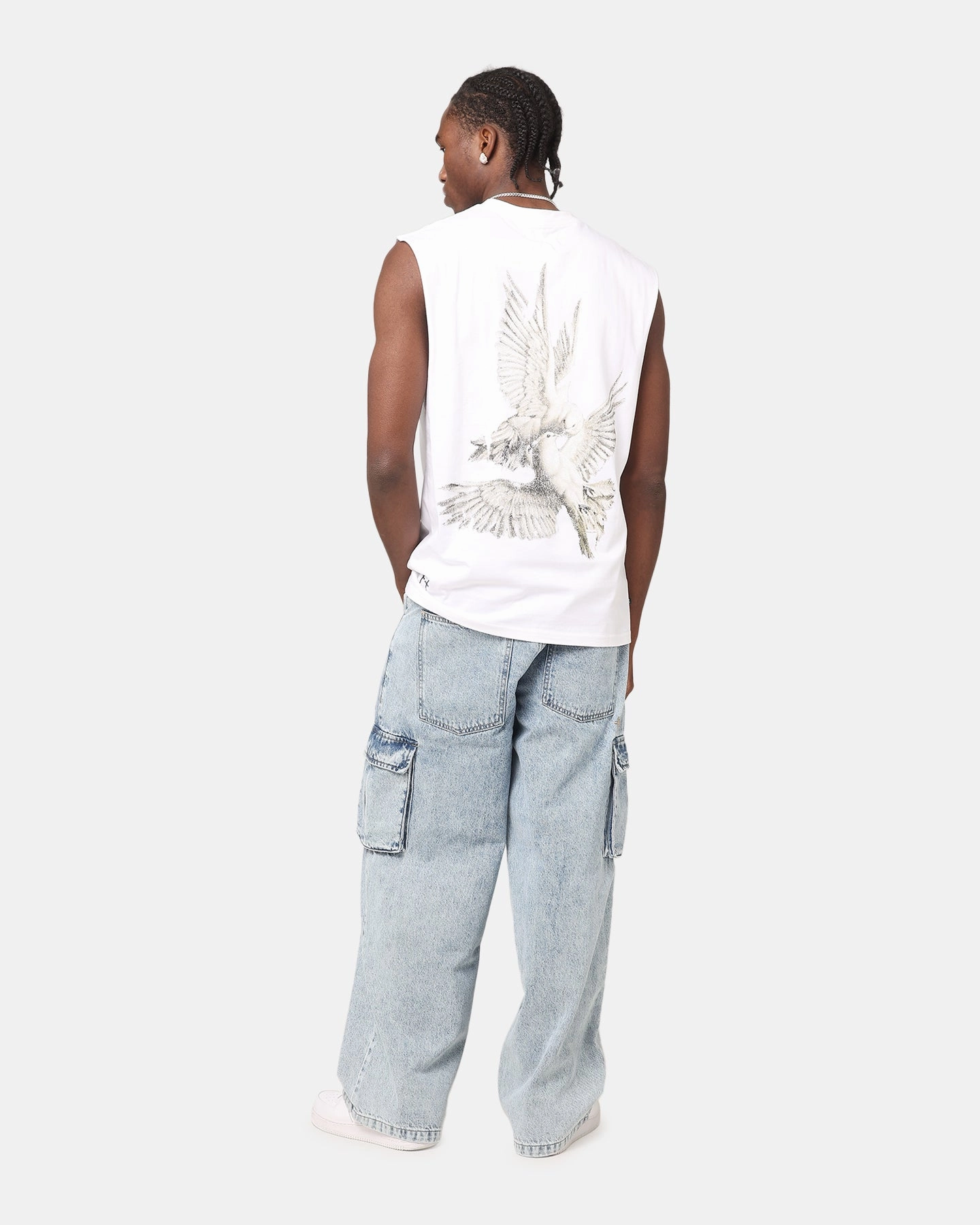 Saint Morta Doves Oversized Muscle T-Shirt White Classic Wearable Soft Layering