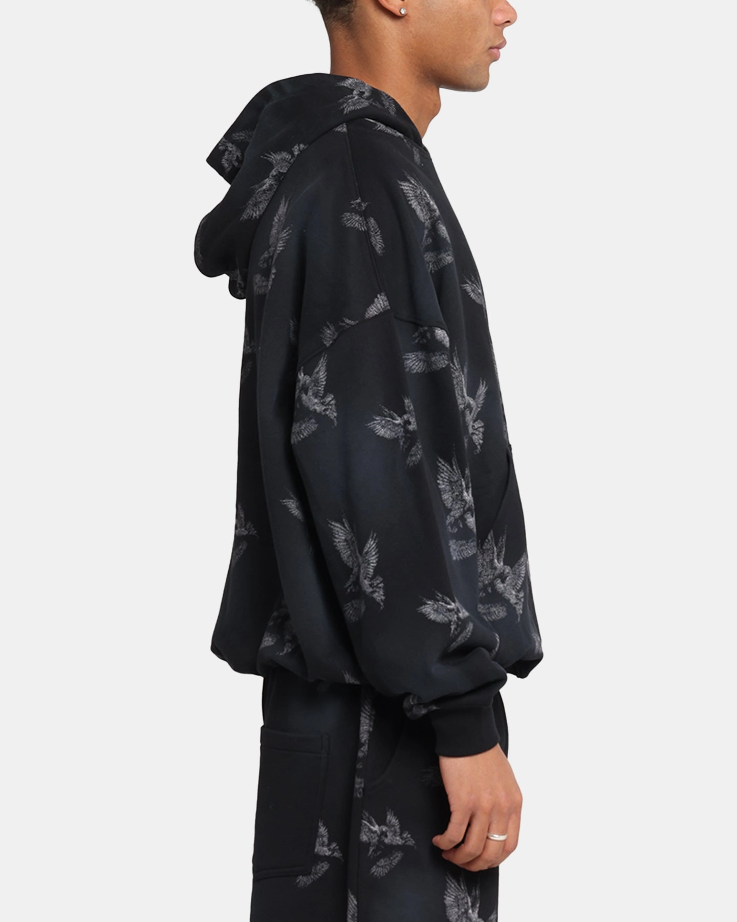 Saint Morta Doves Premium Hoodie Black Racerback Design spherical