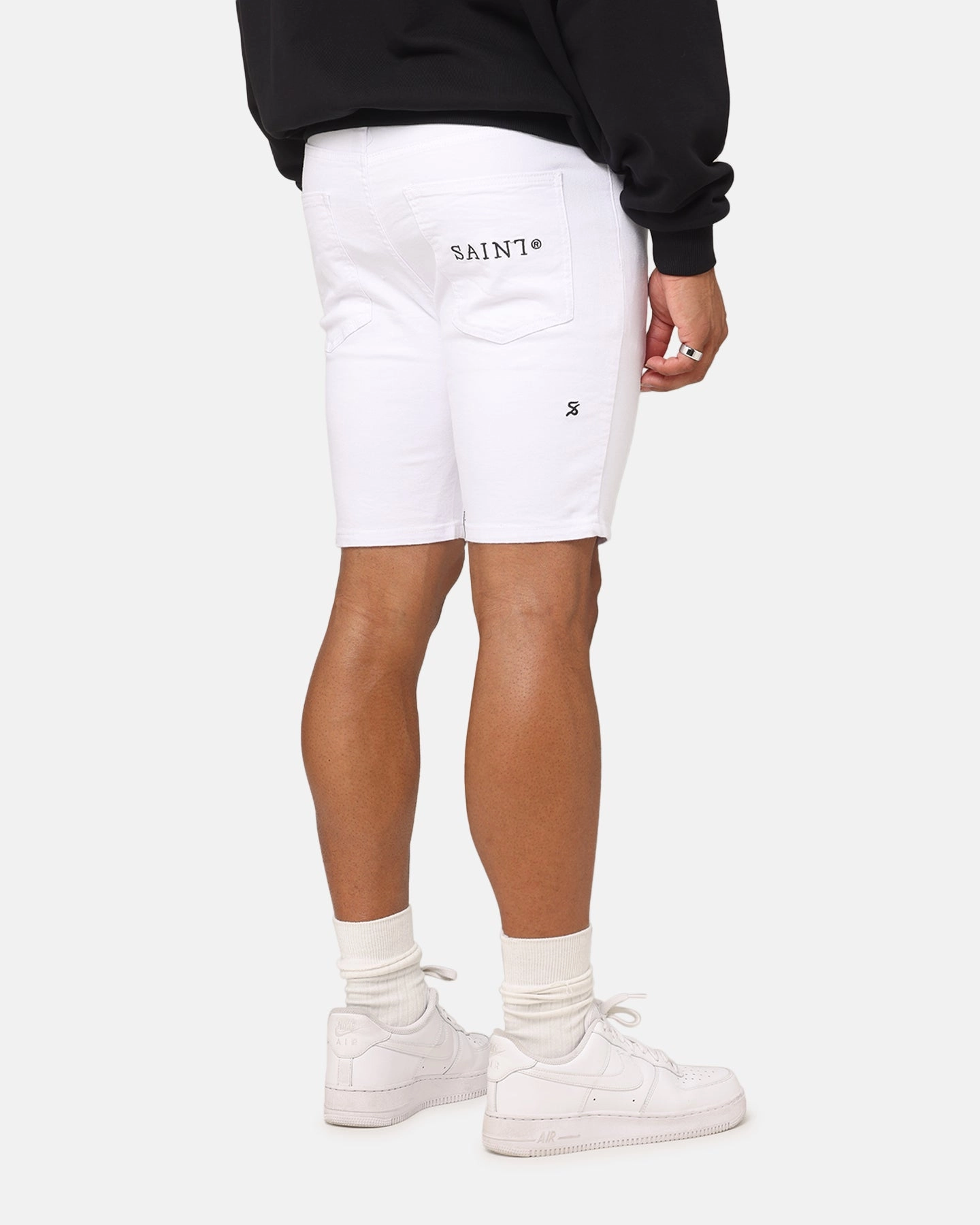 Saint Morta Dynasty Denim Shorts White Reinforced Seams snowboarding apparel