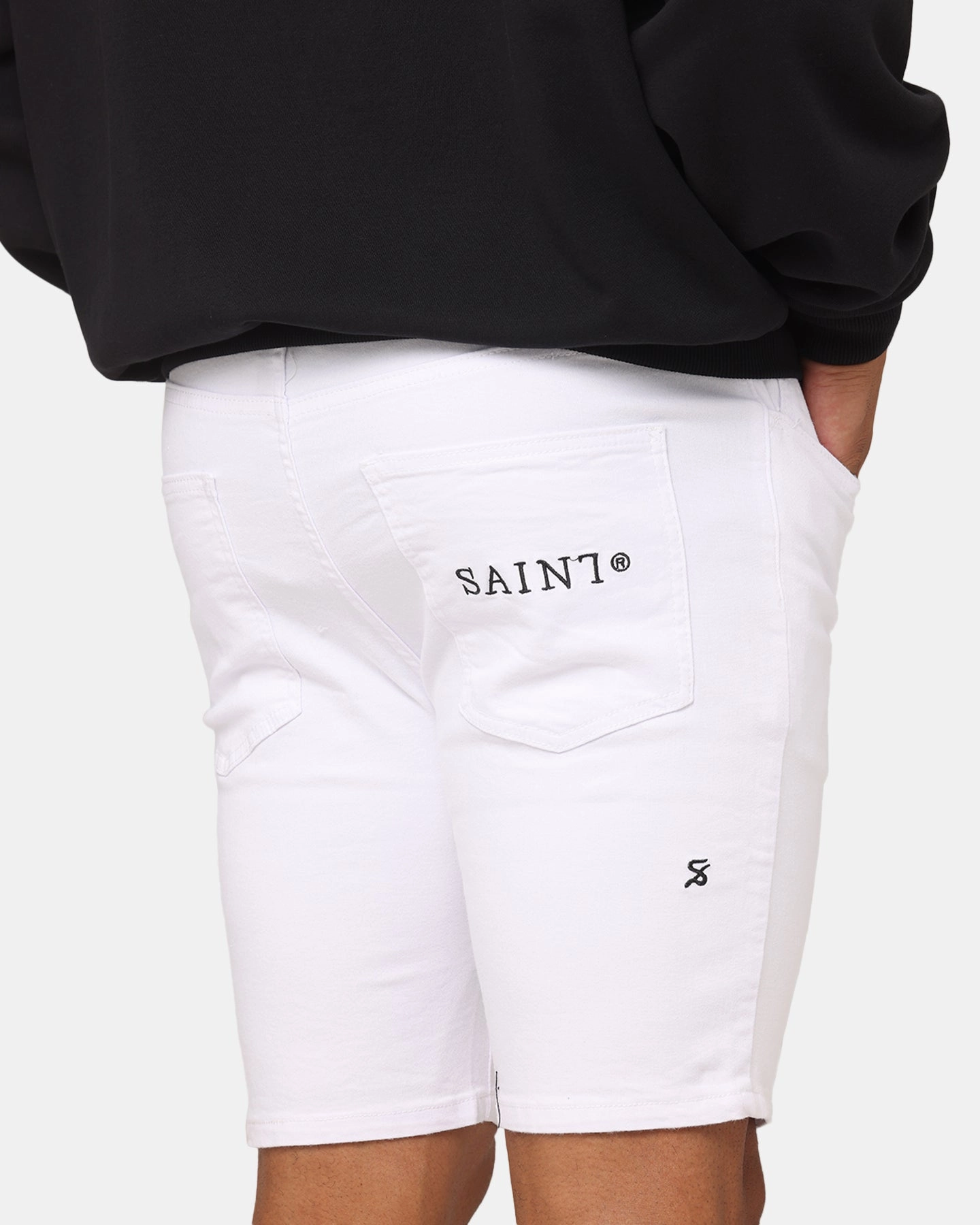 Durable Construction Saint Morta Dynasty Denim Shorts White