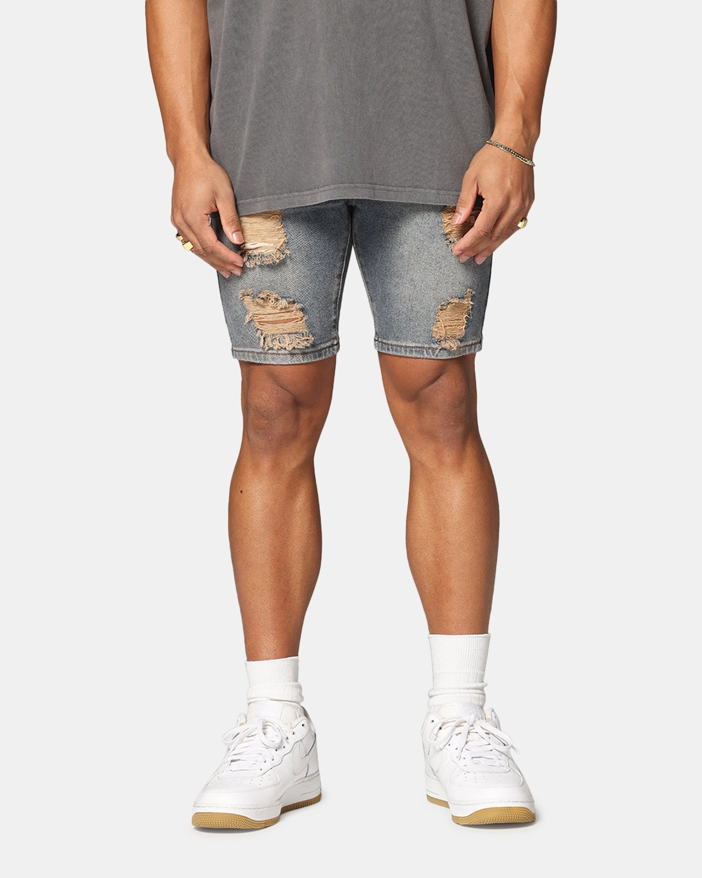 Saint Morta Dynasty Thrash V2 Denim Shorts Dirty Denim stretchy design Go Light