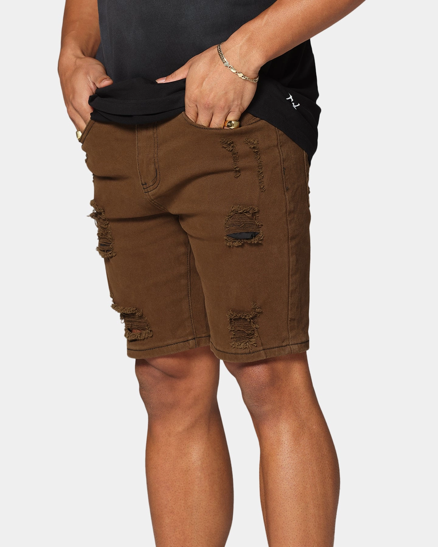cyclists Temperature Regulating Blend Saint Morta Dynasty Thrash V2 Denim Shorts Vintage Brown