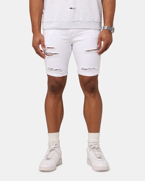 Saint Morta Dynasty Thrash V2 Denim Shorts White Airy Design Layered Look