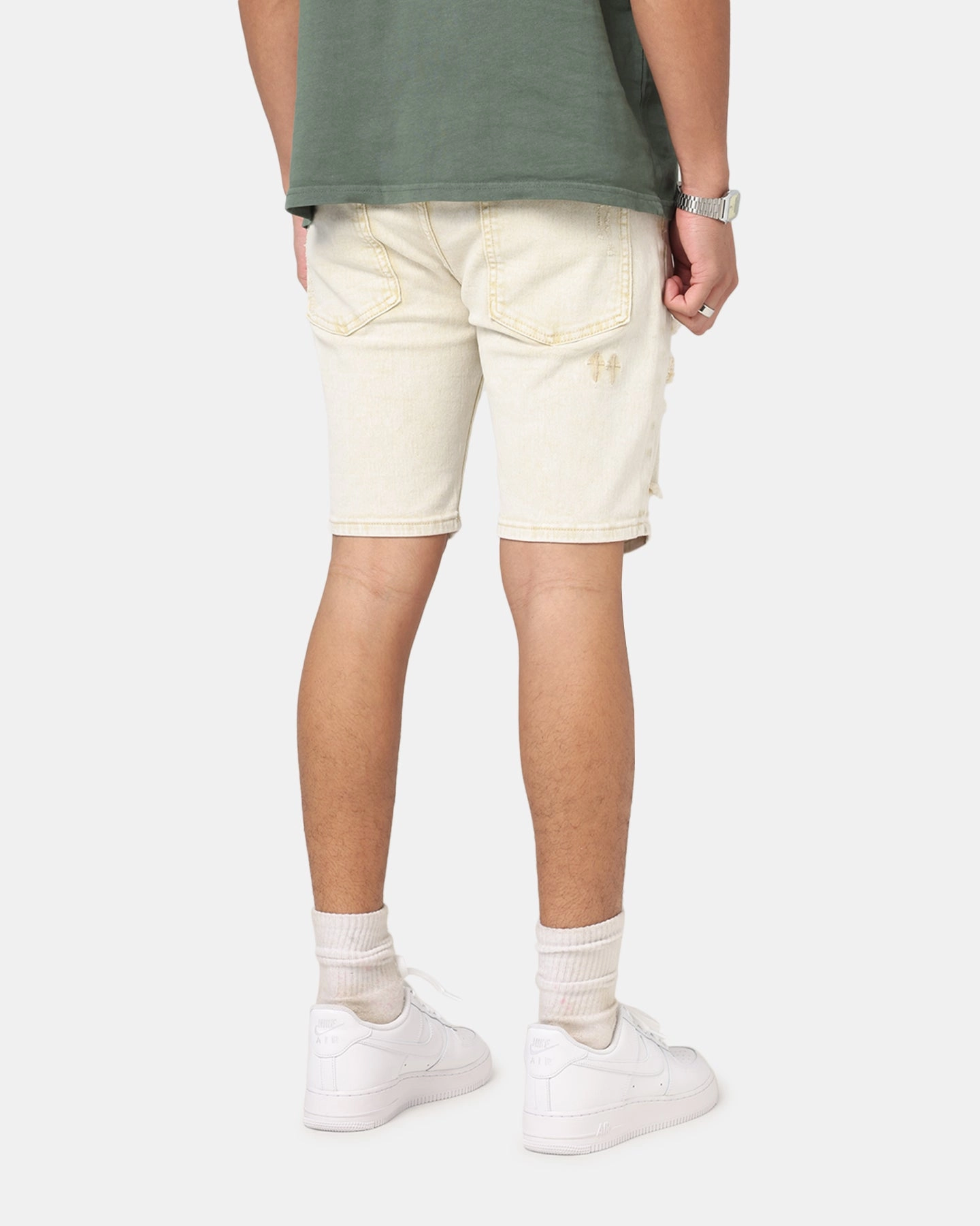Saint Morta Dynasty V2 Denim Shorts Dirty Blonde Plus Size Clean Finish