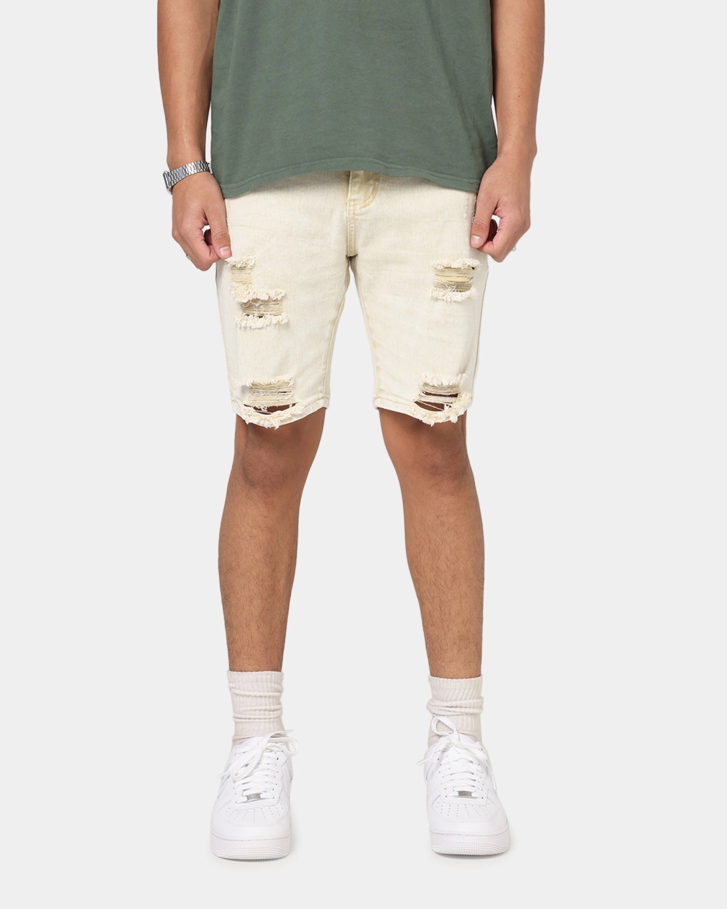 Saint Morta Dynasty V2 Denim Shorts Dirty Blonde Fresh Look Urban Fashion