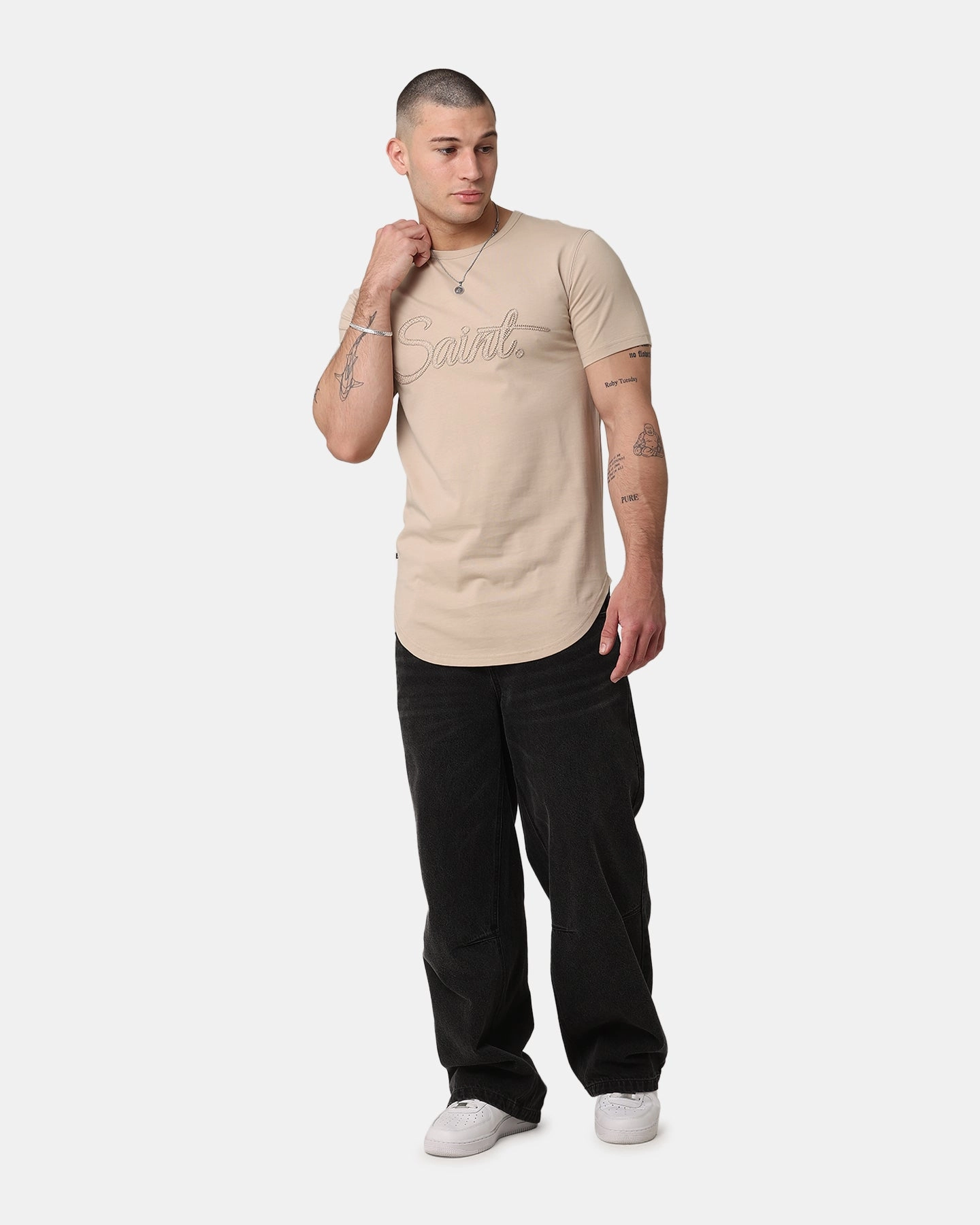 Saint Morta El Duplo Scribere T-Shirt Stone Outdoor Trend Look UltraSoftBrushedInterior