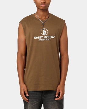 Anti Odor Technology Saint Morta Emblem Muscle T-Shirt Army Green