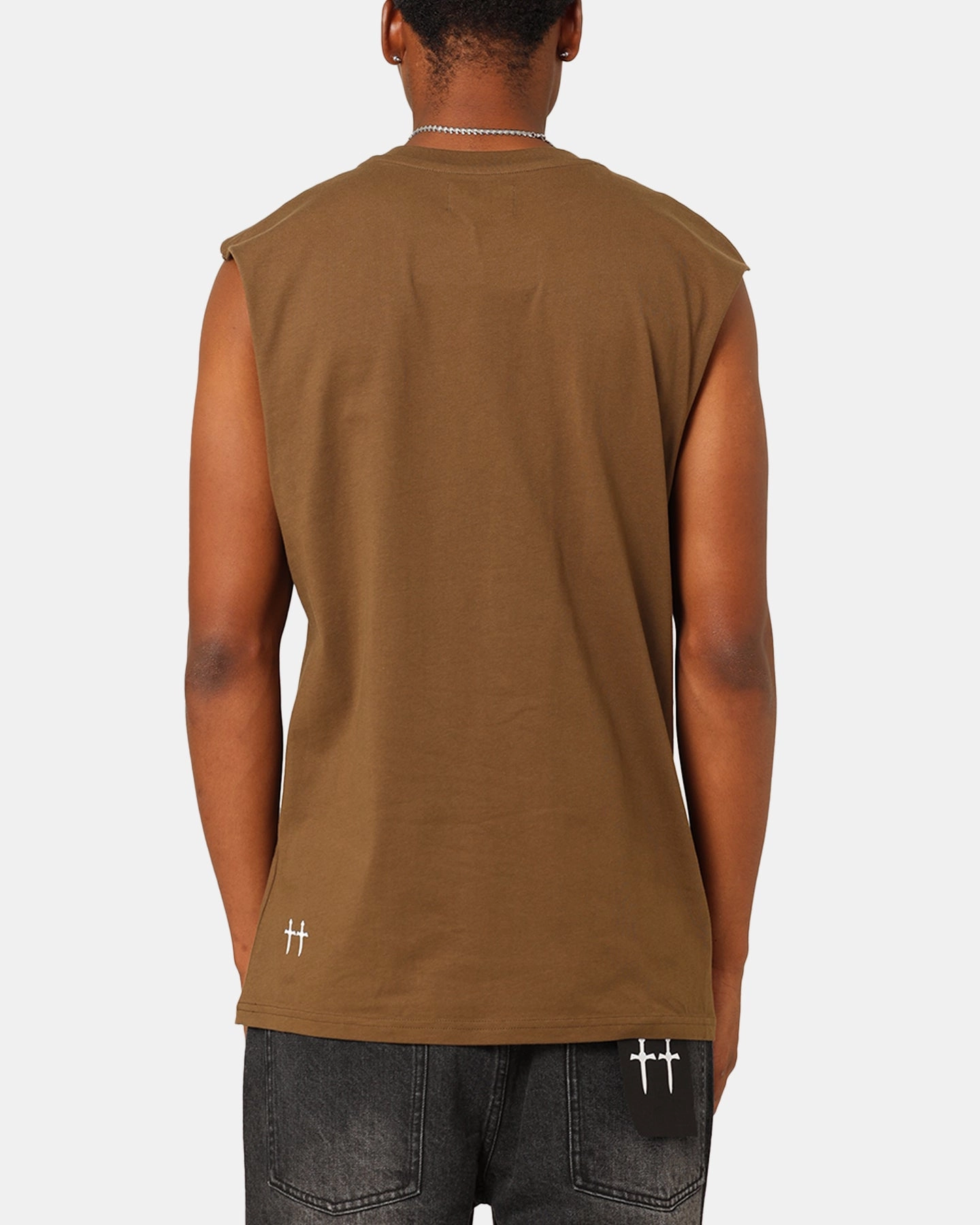 Saint Morta Emblem Muscle T-Shirt Army Green Recycled Polyester Blend