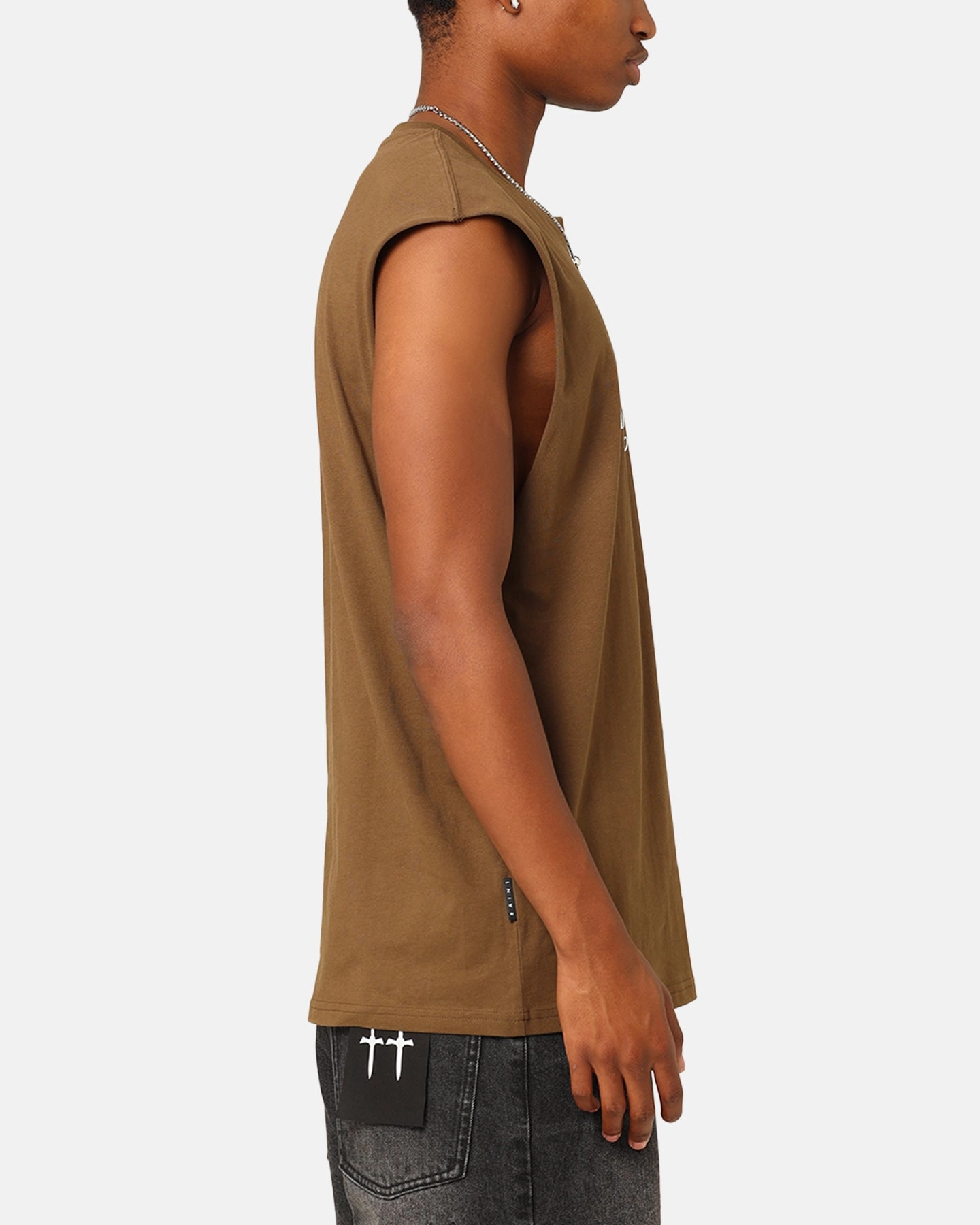 Saint Morta Emblem Muscle T-Shirt Army Green Fashionable Daily Outfit