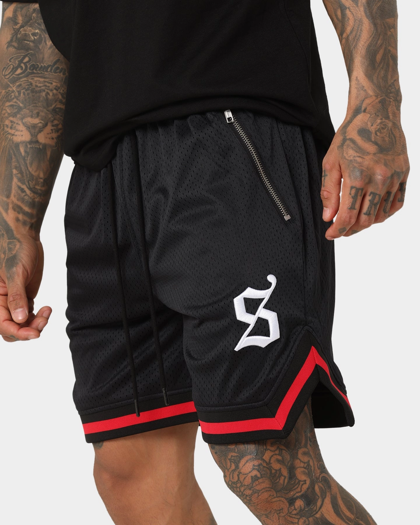 Saint Morta Envogue All-Star Basketball Shorts Black/Red kids' style high waisted