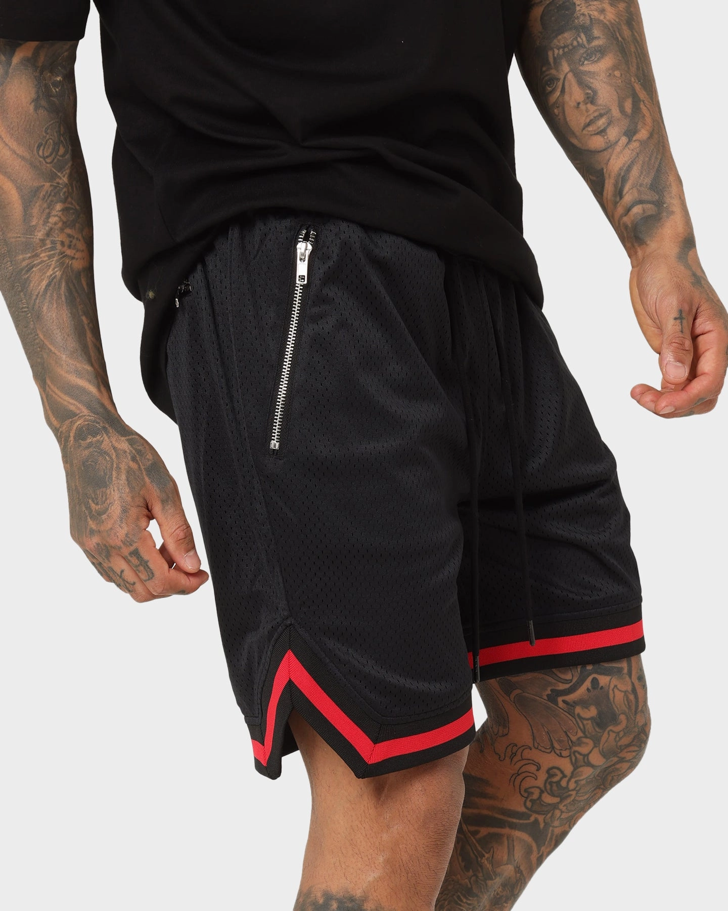 Saint Morta Envogue All-Star Basketball Shorts Black/Red Non Irritating Tagless