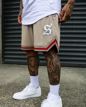 Stretch Comfort colorful Saint Morta Envogue All-Star Basketball Shorts Stone/Red