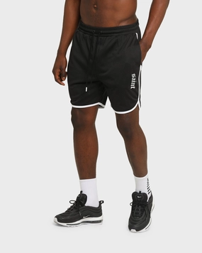 checked shorts Saint Morta Era Mesh Basketball Short Black/White