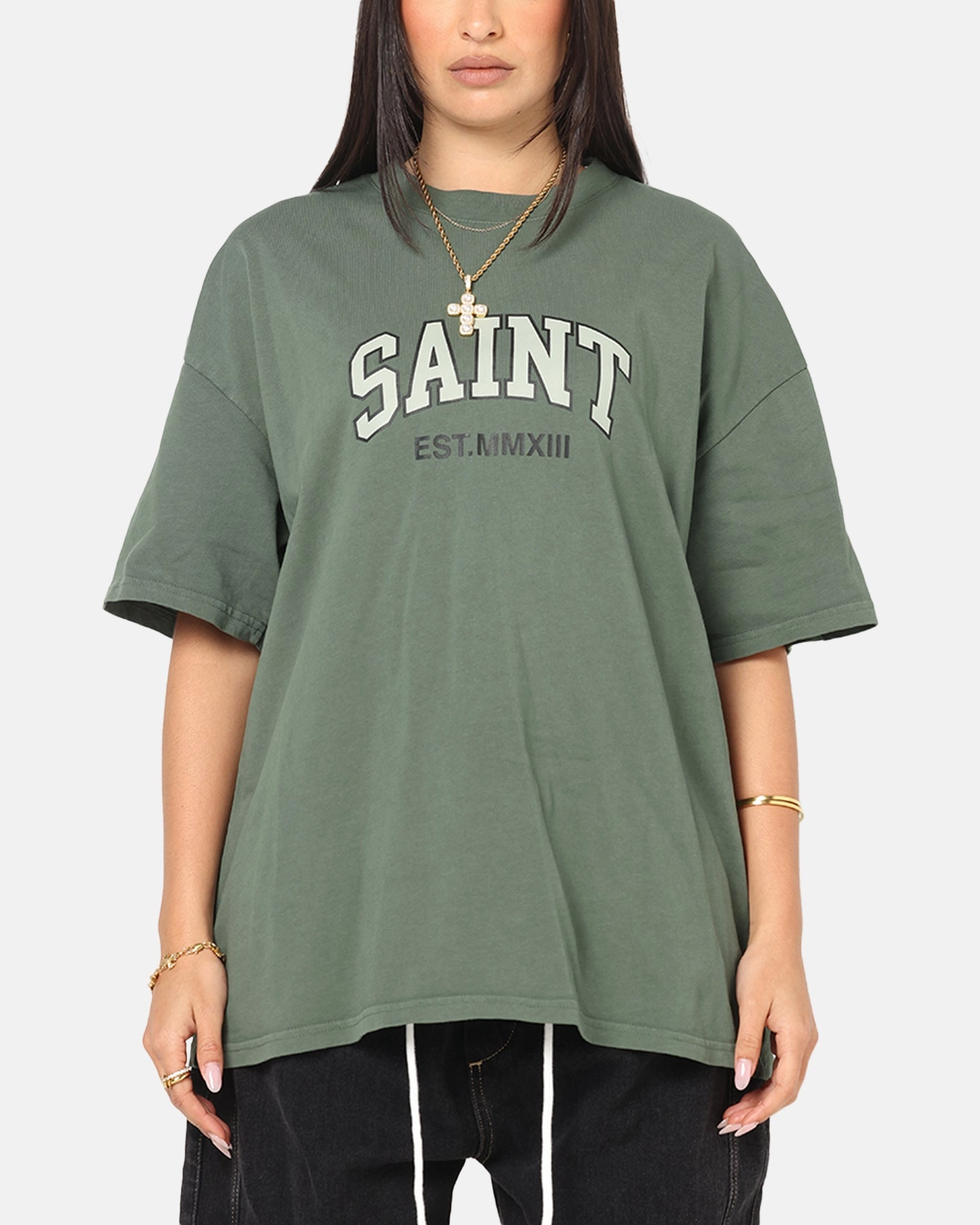 Effortless Wearable funky Saint Morta Established T-Shirt Green