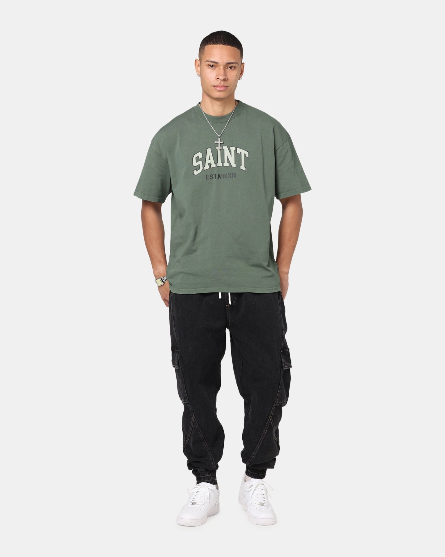 Unisex versatility Travel Outfit Saint Morta Established T-Shirt Green