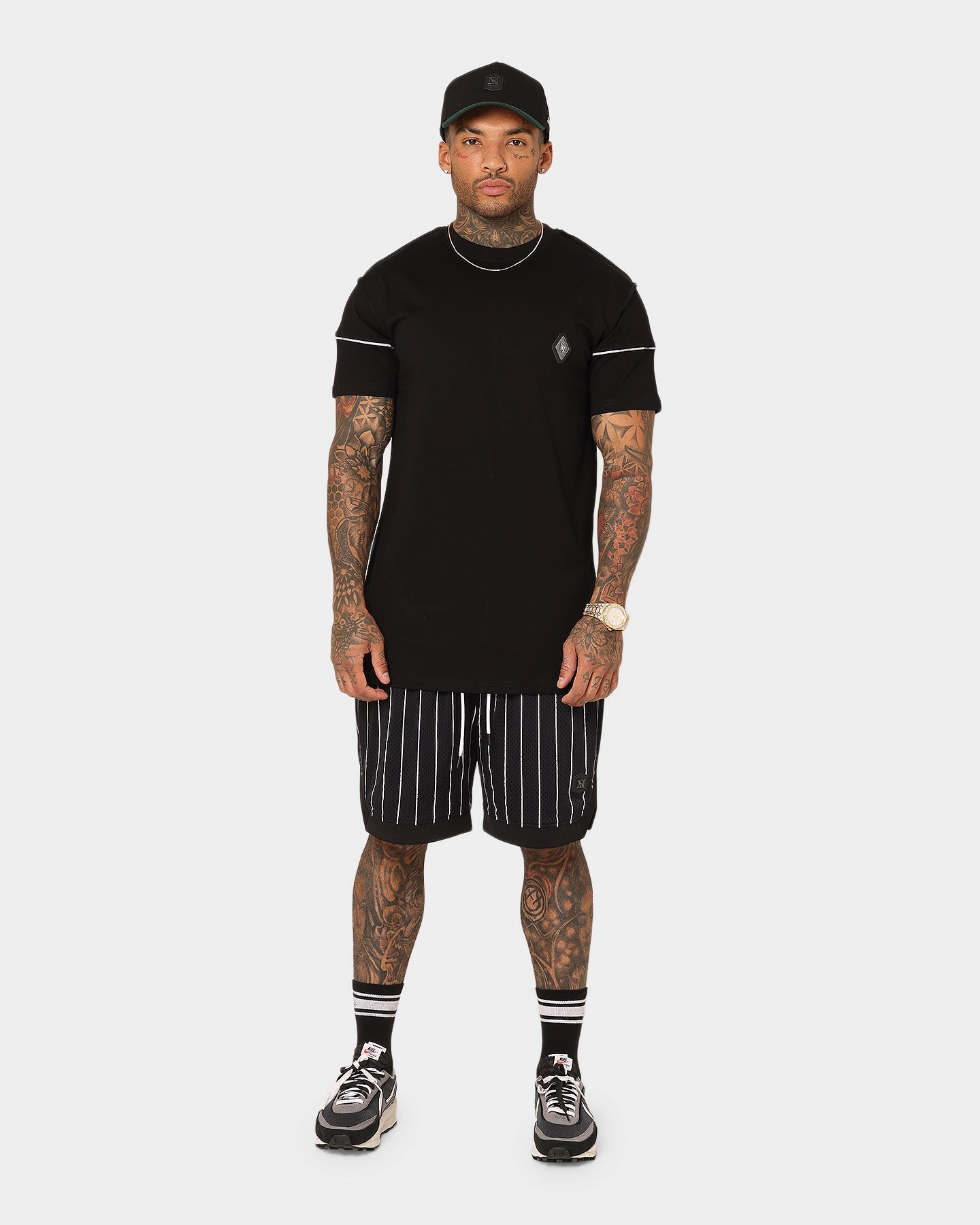 Functional Design Preppy Style Saint Morta Exhibition Basketball Shorts Black