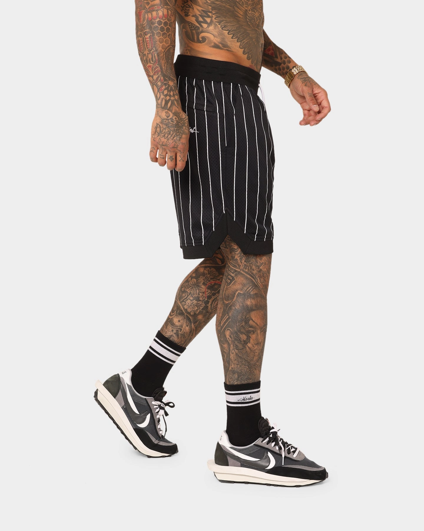 On-The-Go Style Travel Comfort Saint Morta Exhibition Basketball Shorts Black