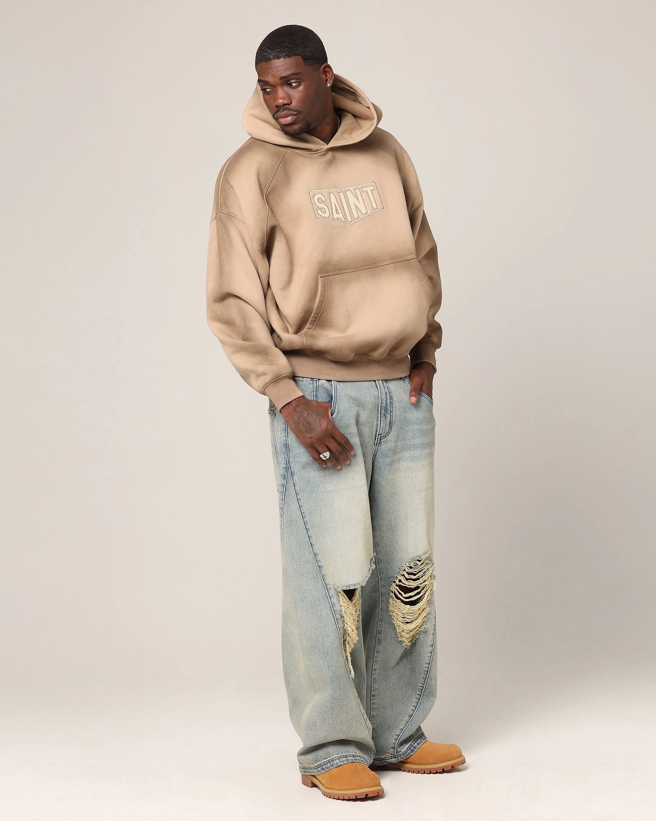 modern warfare Minimal Cool Saint Morta Faded Motor Hoodie Stone