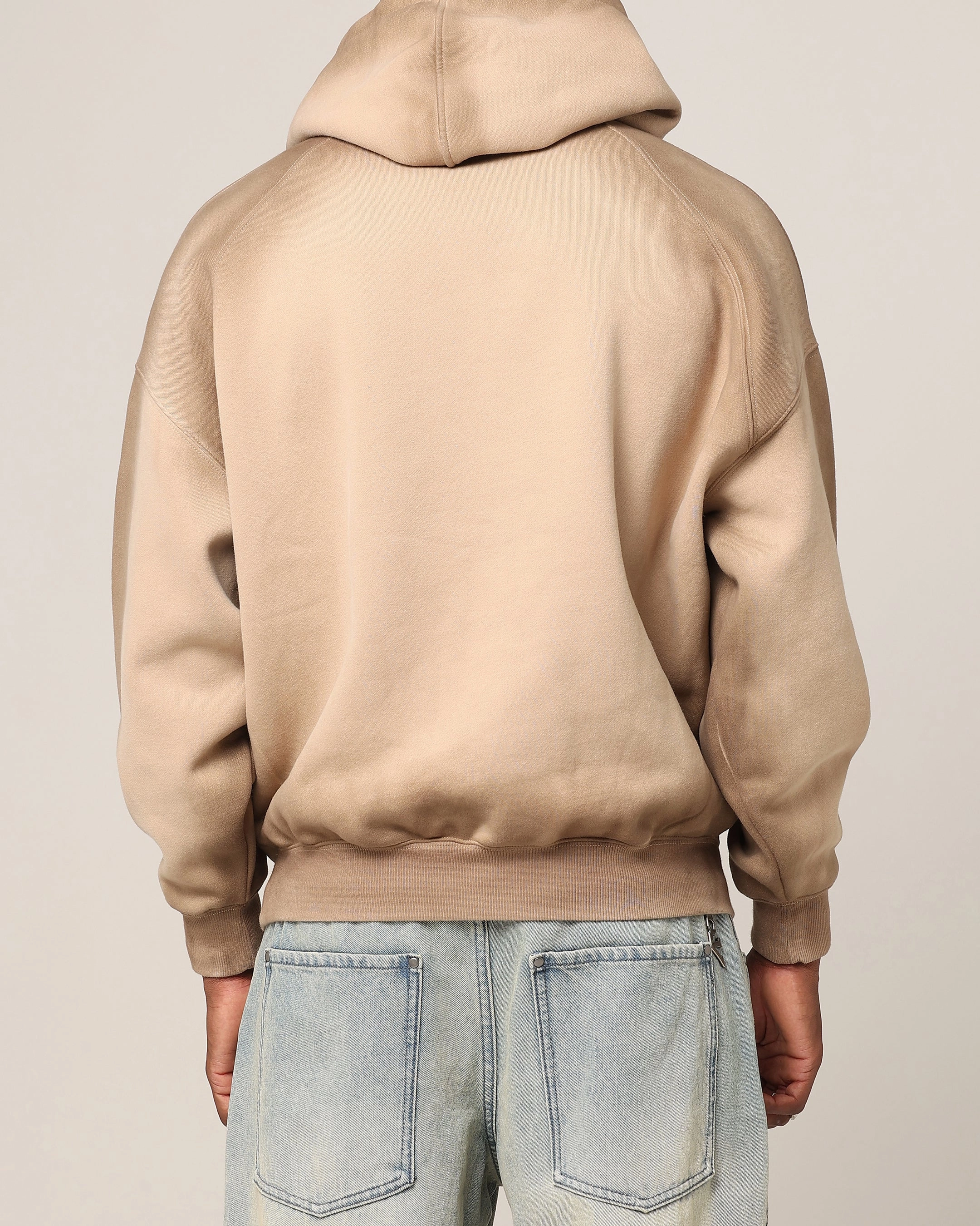 Saint Morta Faded Motor Hoodie Stone Non Binding Waistband Non Restrictive Cut