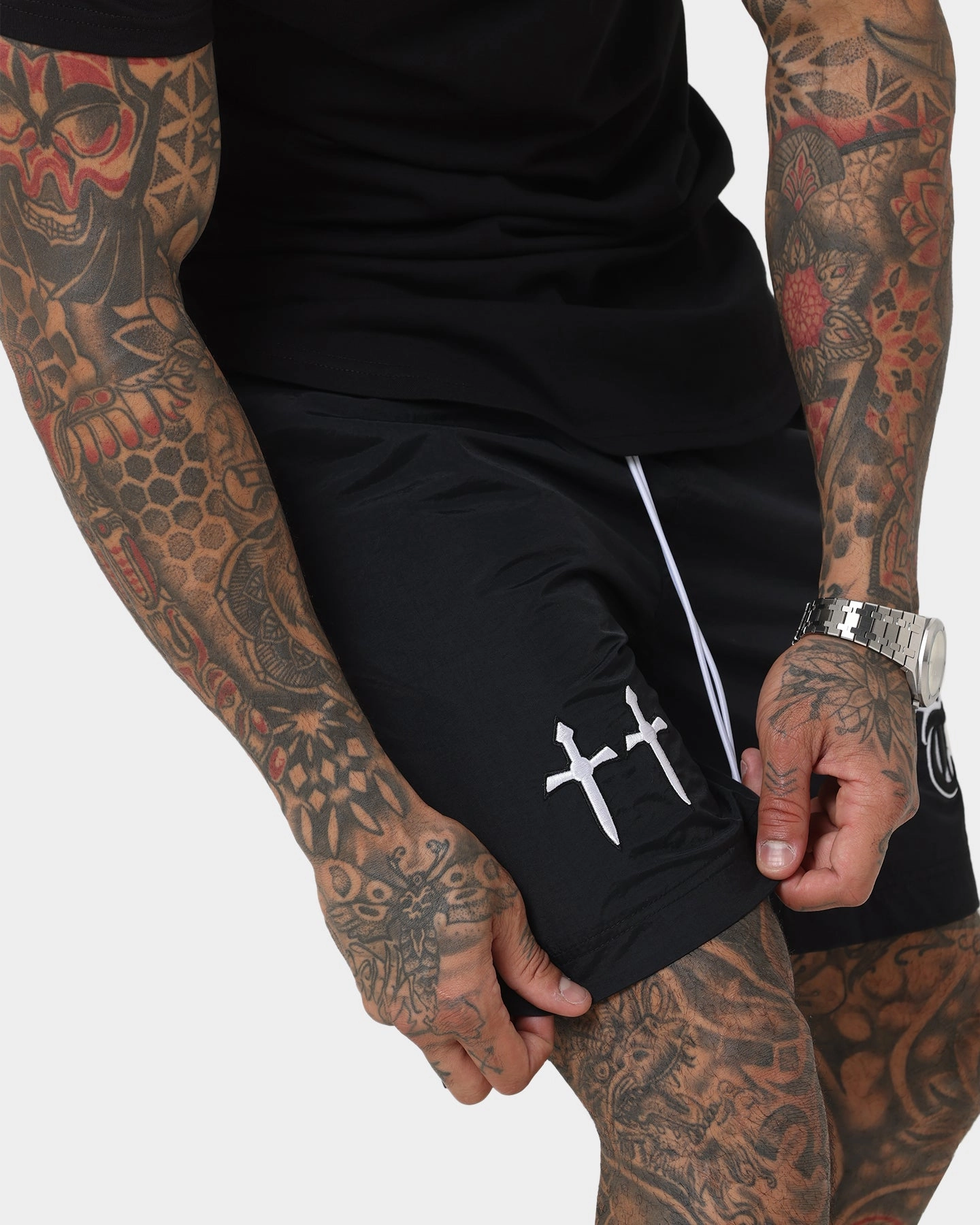 Basic Feel Saint Morta Fallen Beach Shorts Black/White