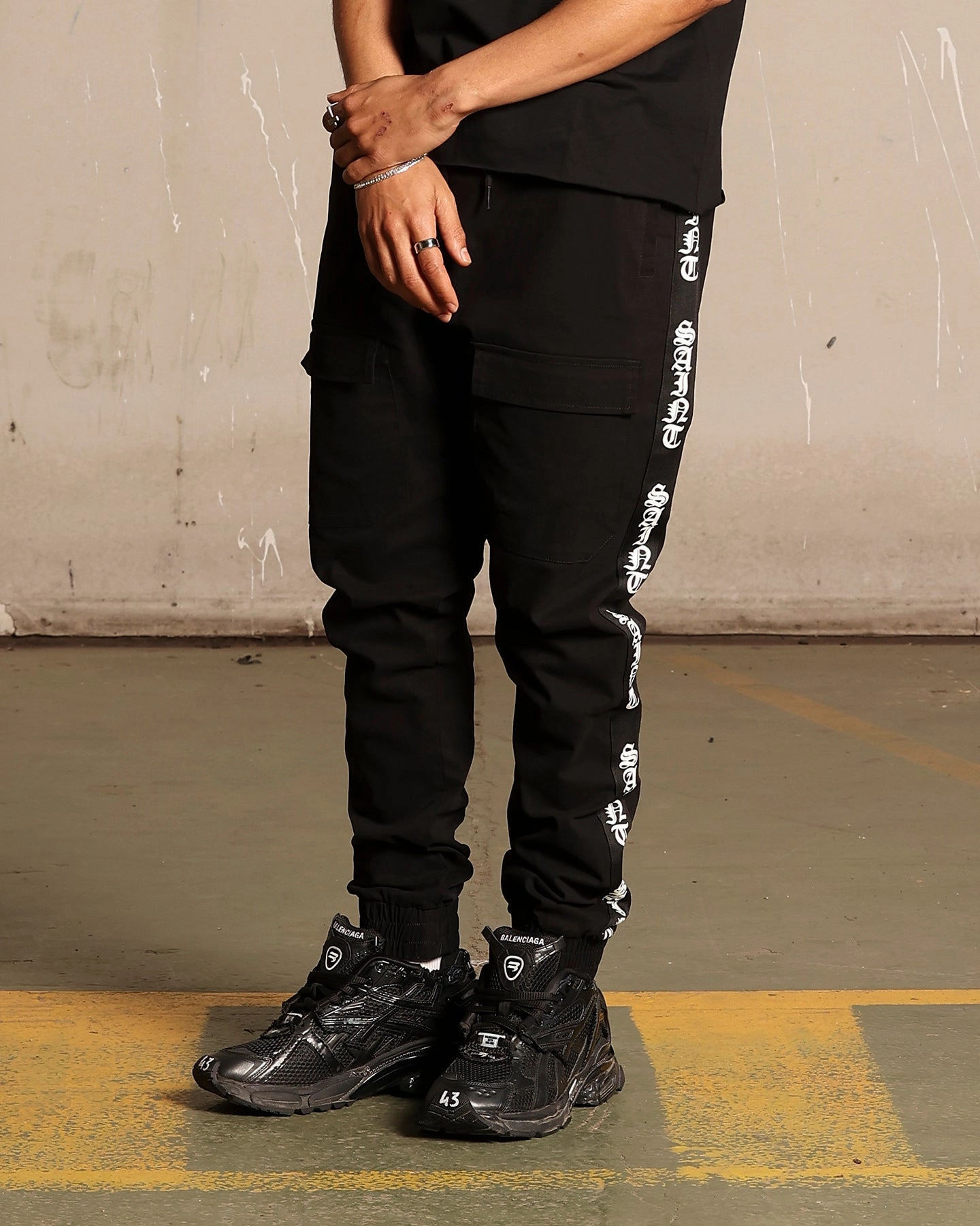 Saint Morta Fallen Jogger Black Secure Closures Effortless Comfort