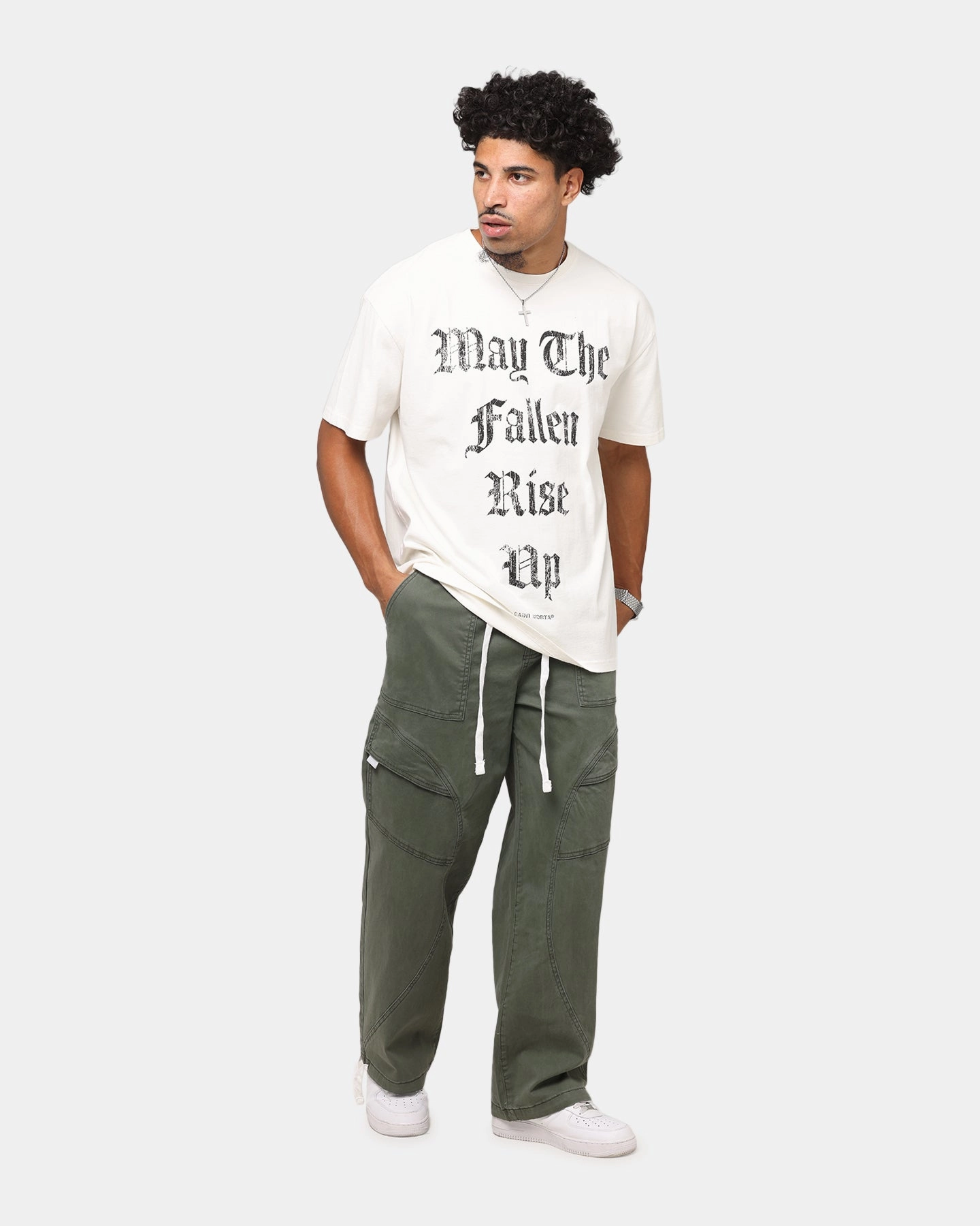 informal gathering Saint Morta Fallen Rising Boxy T-Shirt Off White