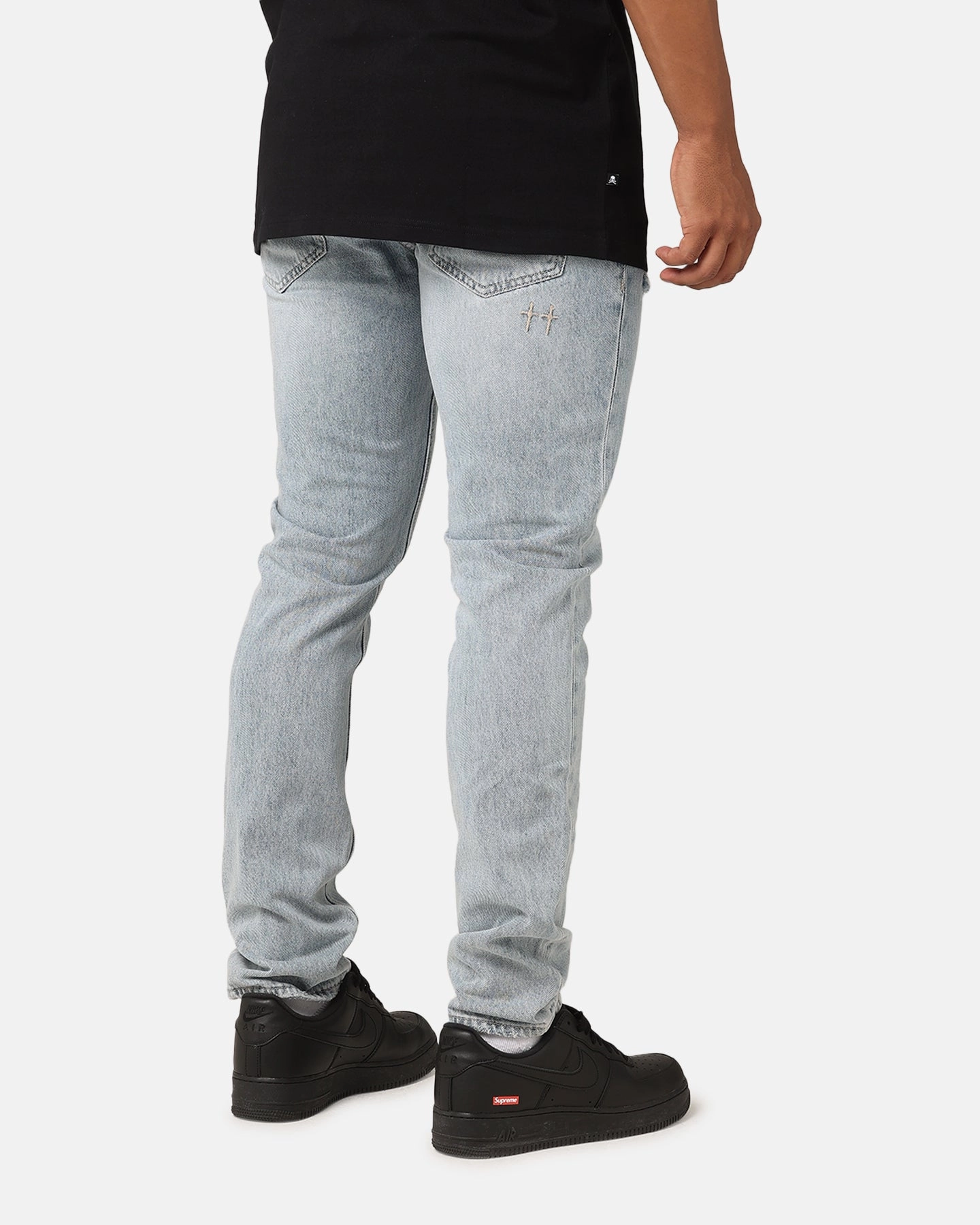 Textured Party Look Soft Core Layer Saint Morta Fimi Distressed Jeans Acidwash Denim