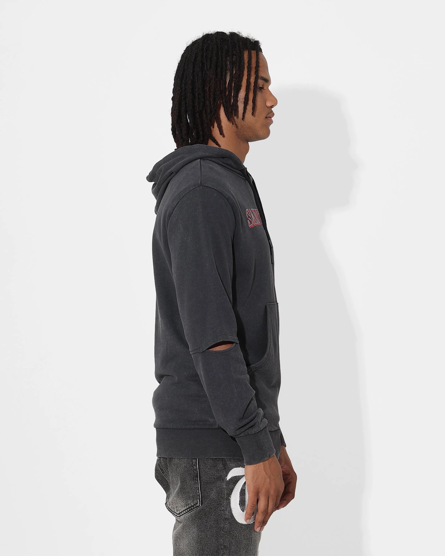 Saint Morta Finite New Age Hoodie Vintage Black Internal Security Pocket Heat Reflective Tech