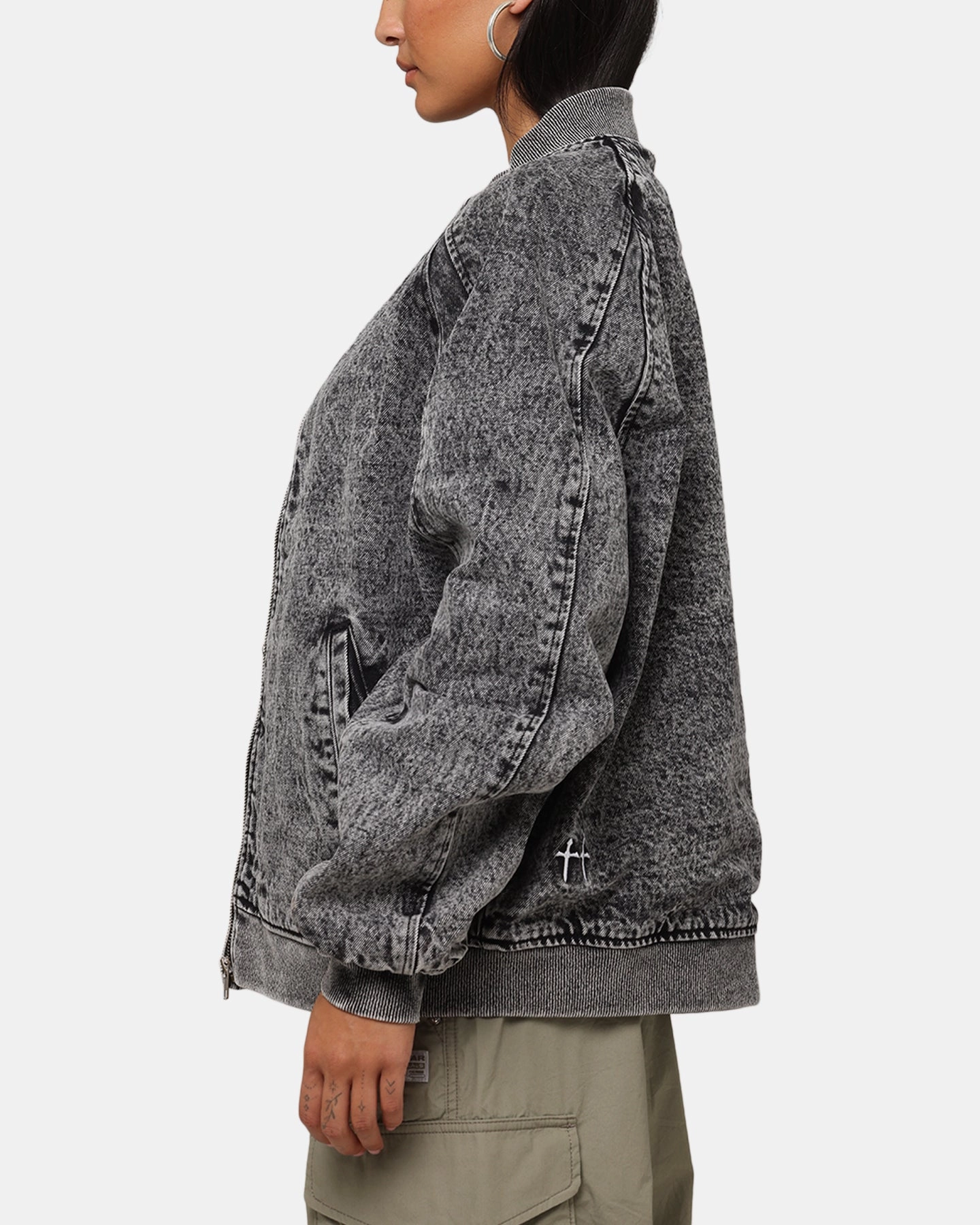 Saint Morta Flight Denim Jacket Black Stonewash Outdoor Layer Goods