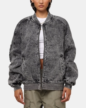 suitable for rainy days Patience Saint Morta Flight Denim Jacket Black Stonewash
