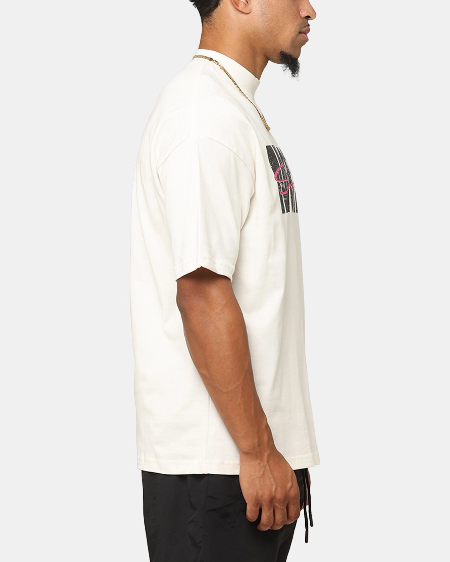 Saint Morta Flux Mock Neck T-Shirt Off White Breathable apparel Athletic Fit