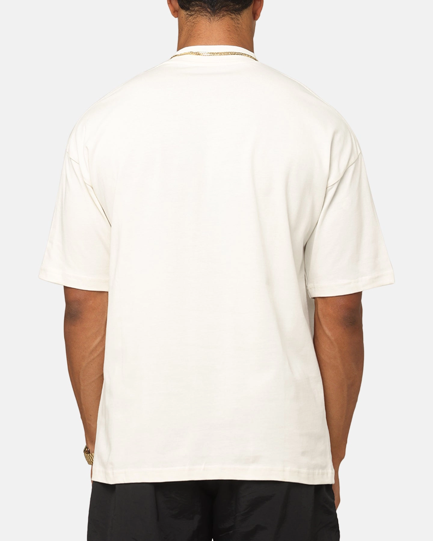 Holiday Style Trend Garment Dyed Saint Morta Flux Mock Neck T-Shirt Off White