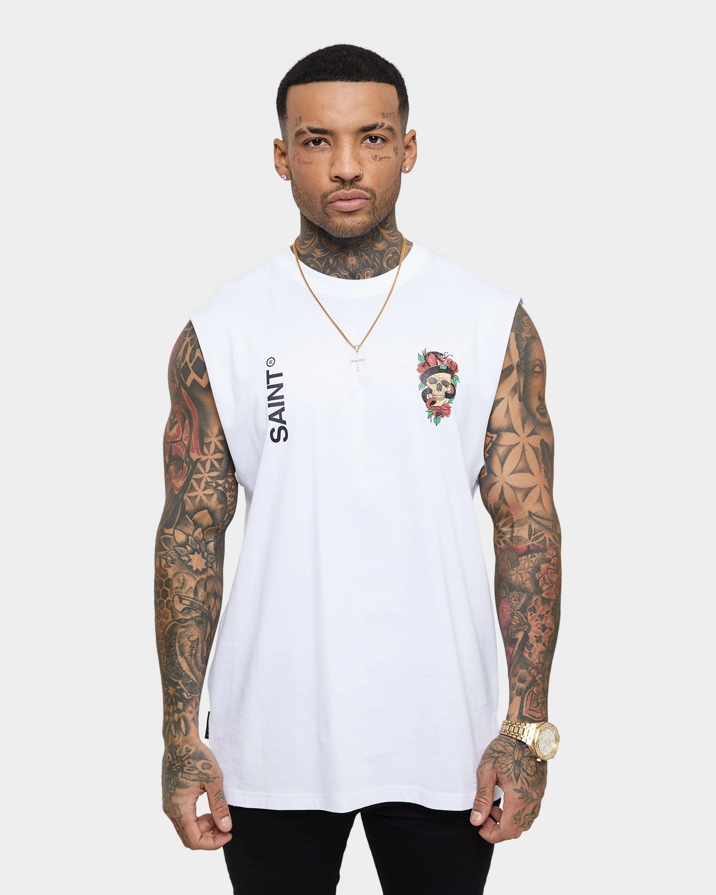 TaglessDesign Saint Morta Forbidden Muscle Singlet White