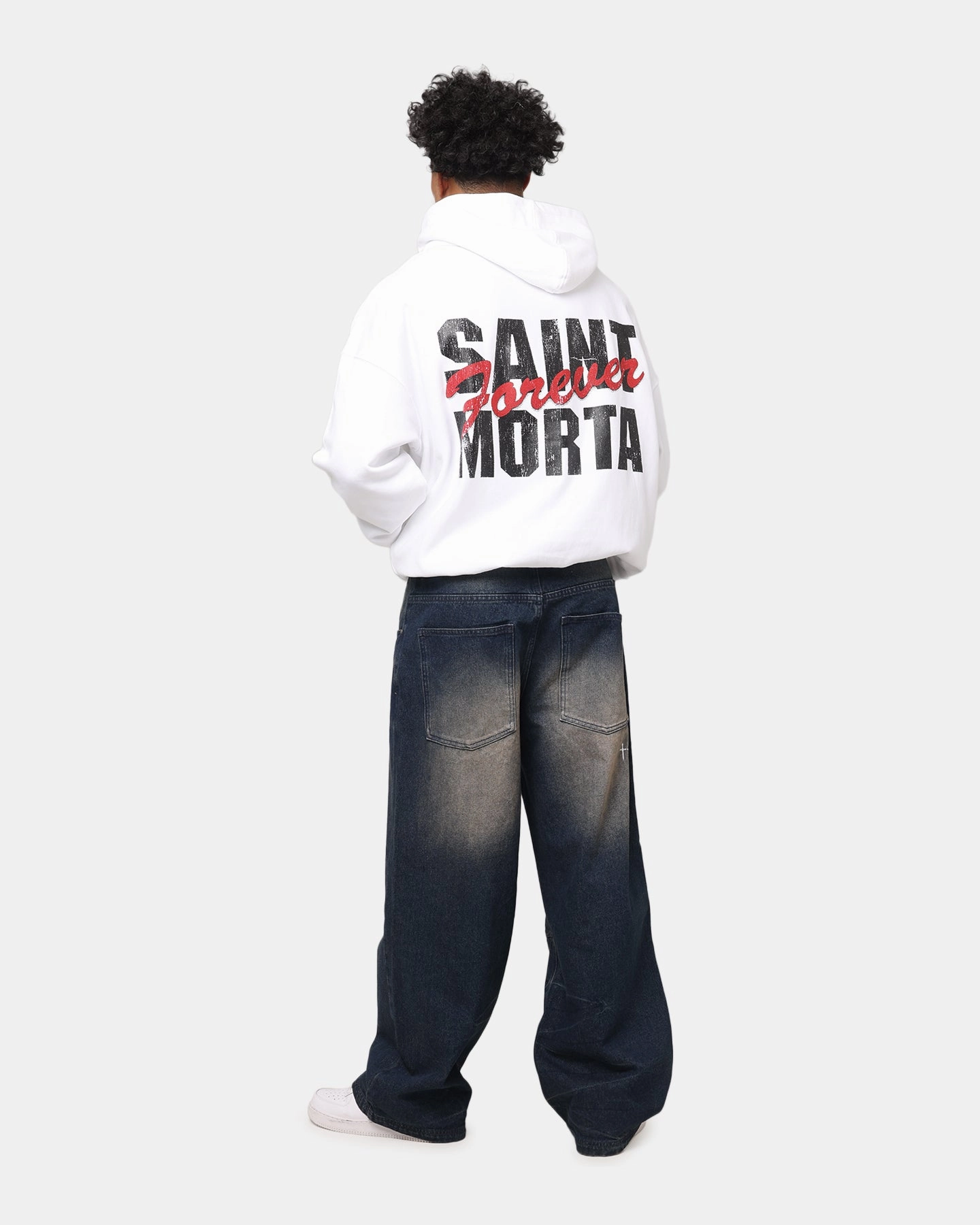 Saint Morta Forever Boxy Hoodie White Quick Release Zipper