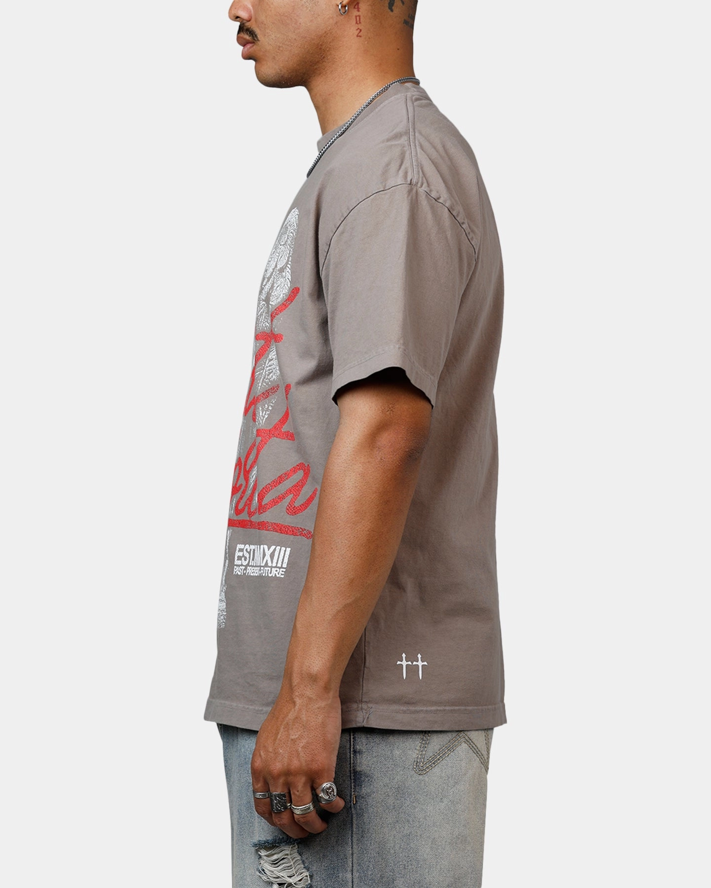 Relaxed Fit Saint Morta Forever T-Shirt Vintage Khaki