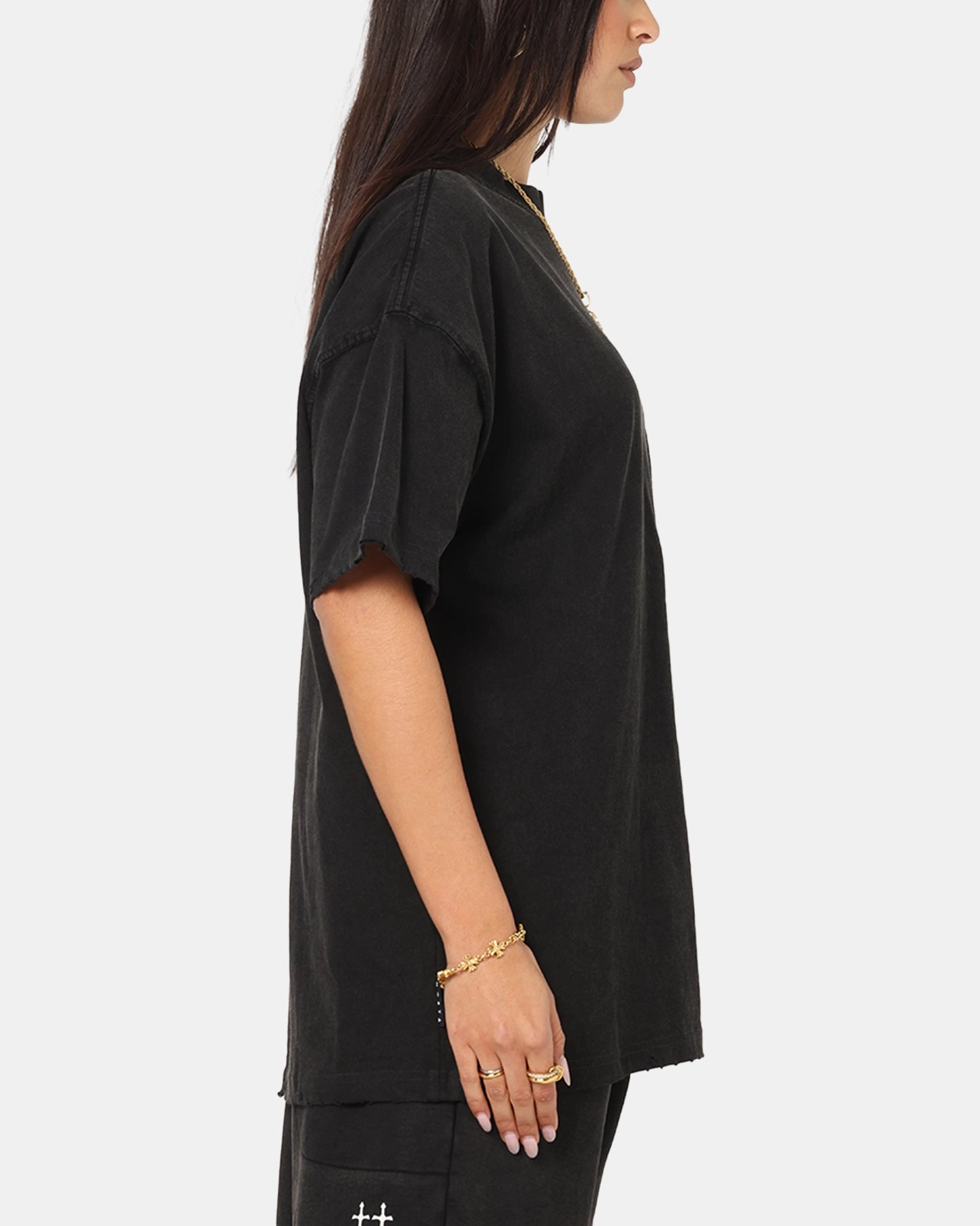Saint Morta Fray Boxy T-Shirt Vintage Black Simple Comfort Wear