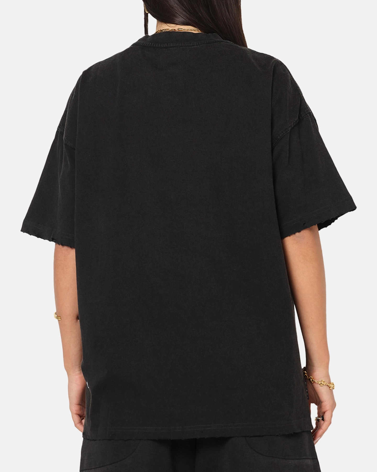 Saint Morta Fray Boxy T-Shirt Vintage Black Light and Cozy