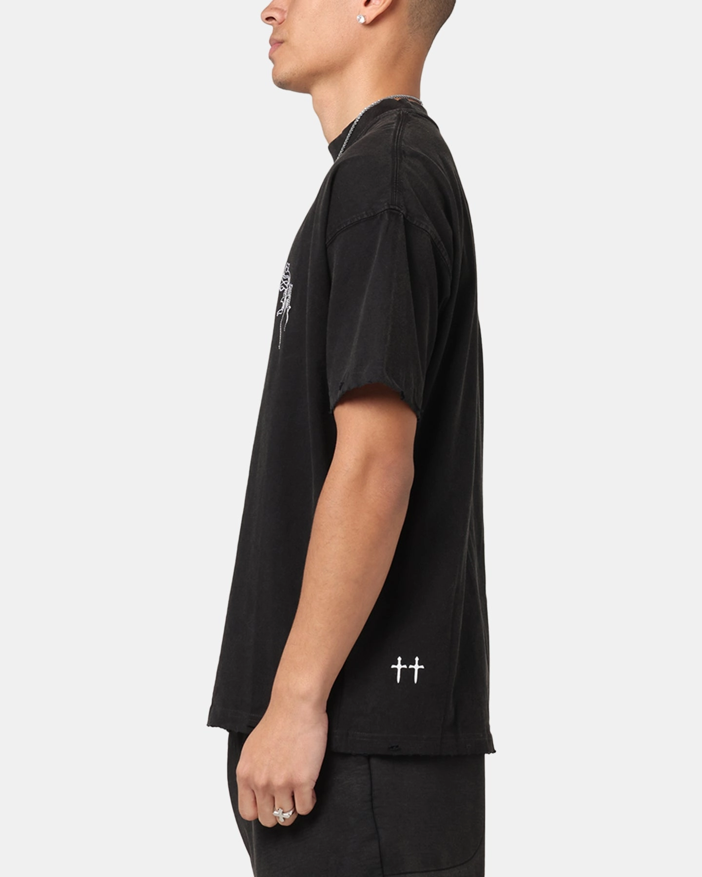 MultipurposeUse Saint Morta Fray Boxy T-Shirt Vintage Black