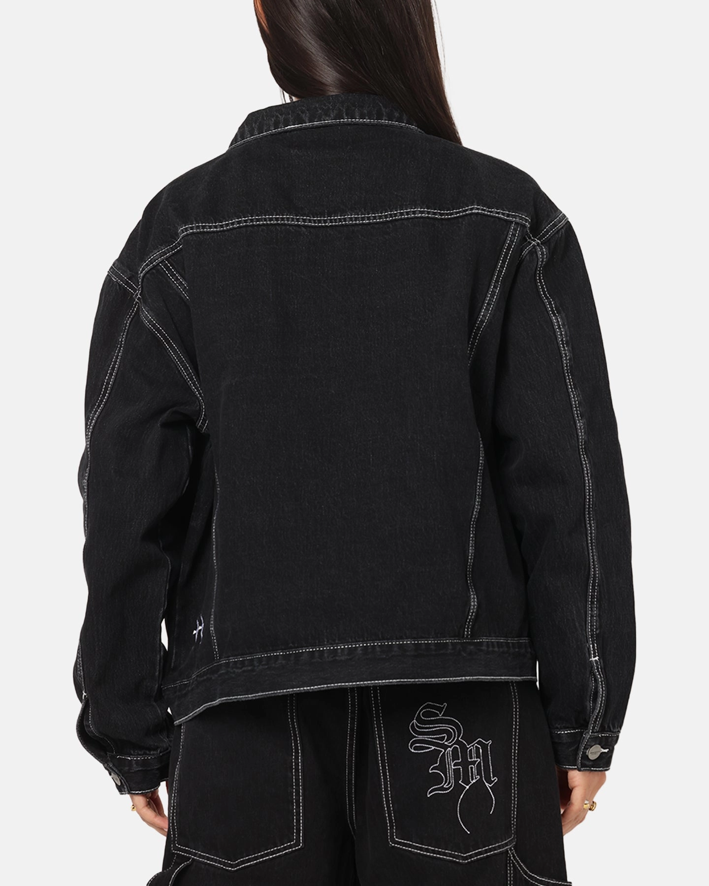 Saint Morta Fray Trucker Denim Jacket Contrast Black Stylish Insulation Analysis