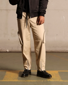 Saint Morta Gallery Zip Cargo Pants Stone LightweightComfort GussetedCrotch