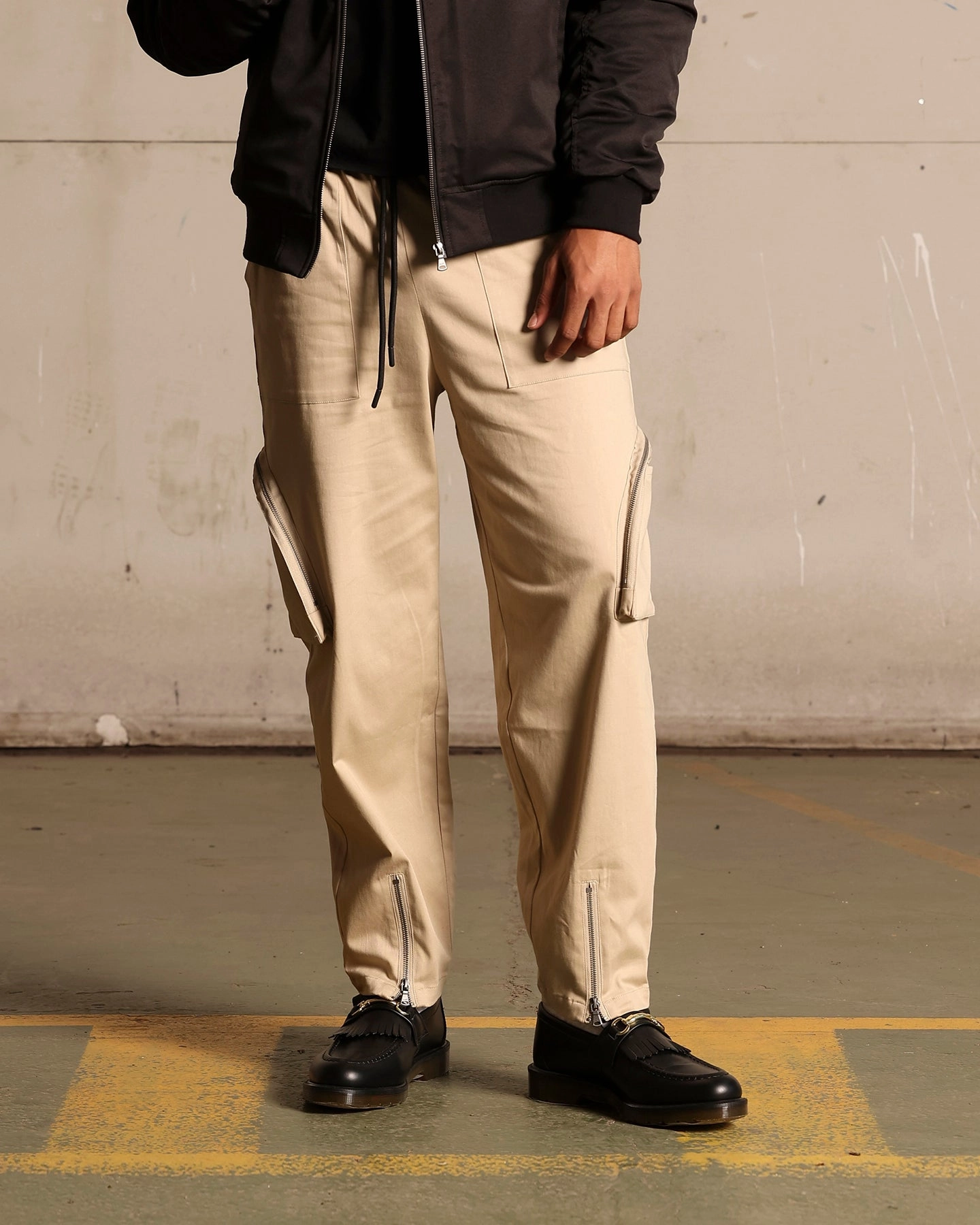 Saint Morta Gallery Zip Cargo Pants Stone LightweightComfort GussetedCrotch