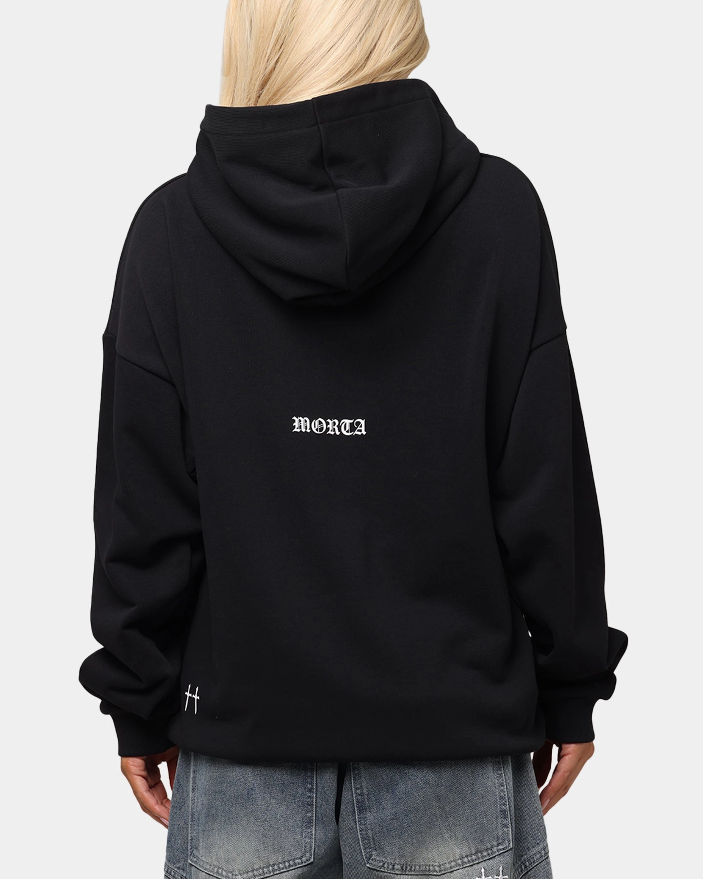 Core Style Saint Morta Gothic Distressed Zip Hoodie Black