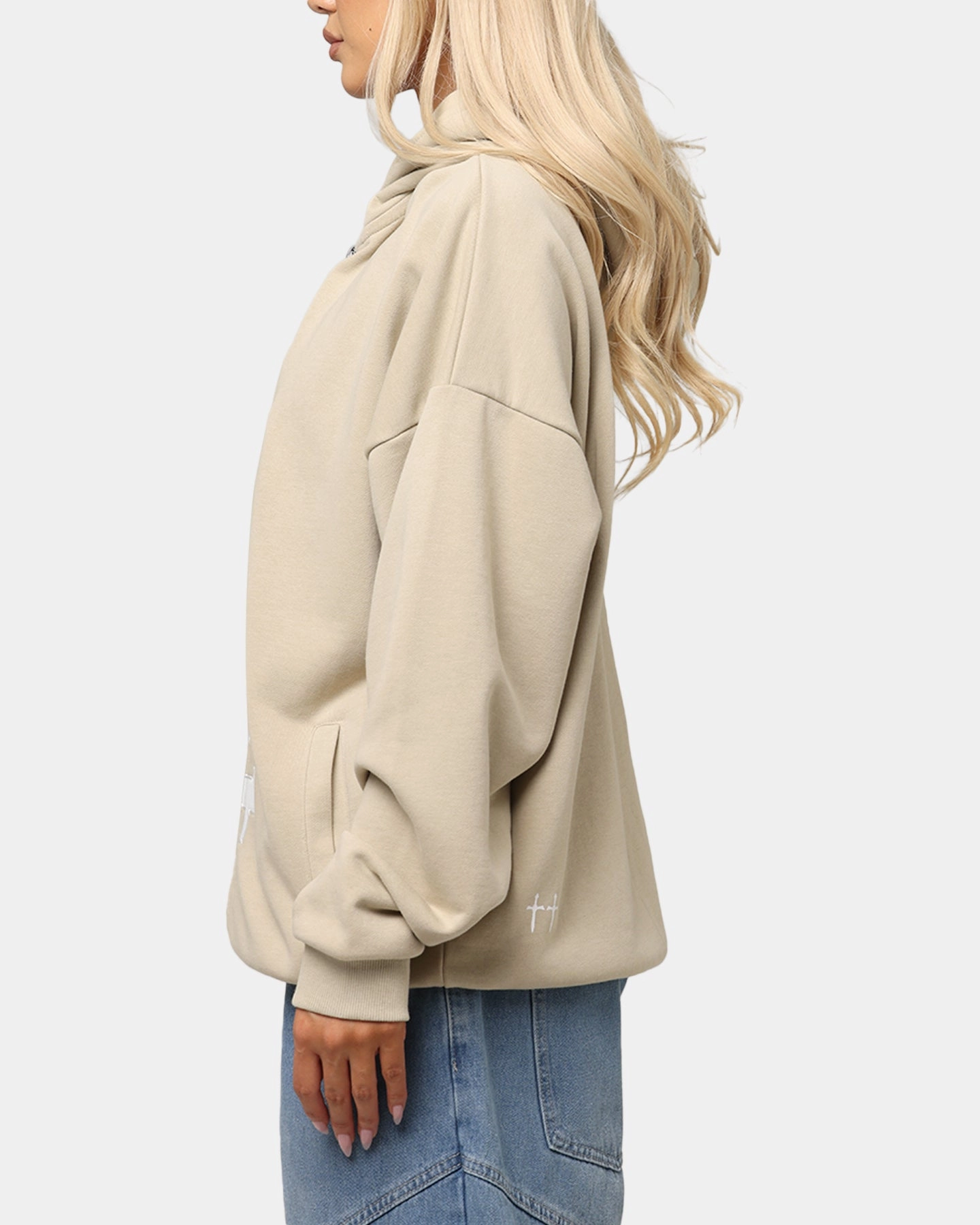 Saint Morta Gothic Distressed Zip Hoodie Stone Cap Effortless Wear