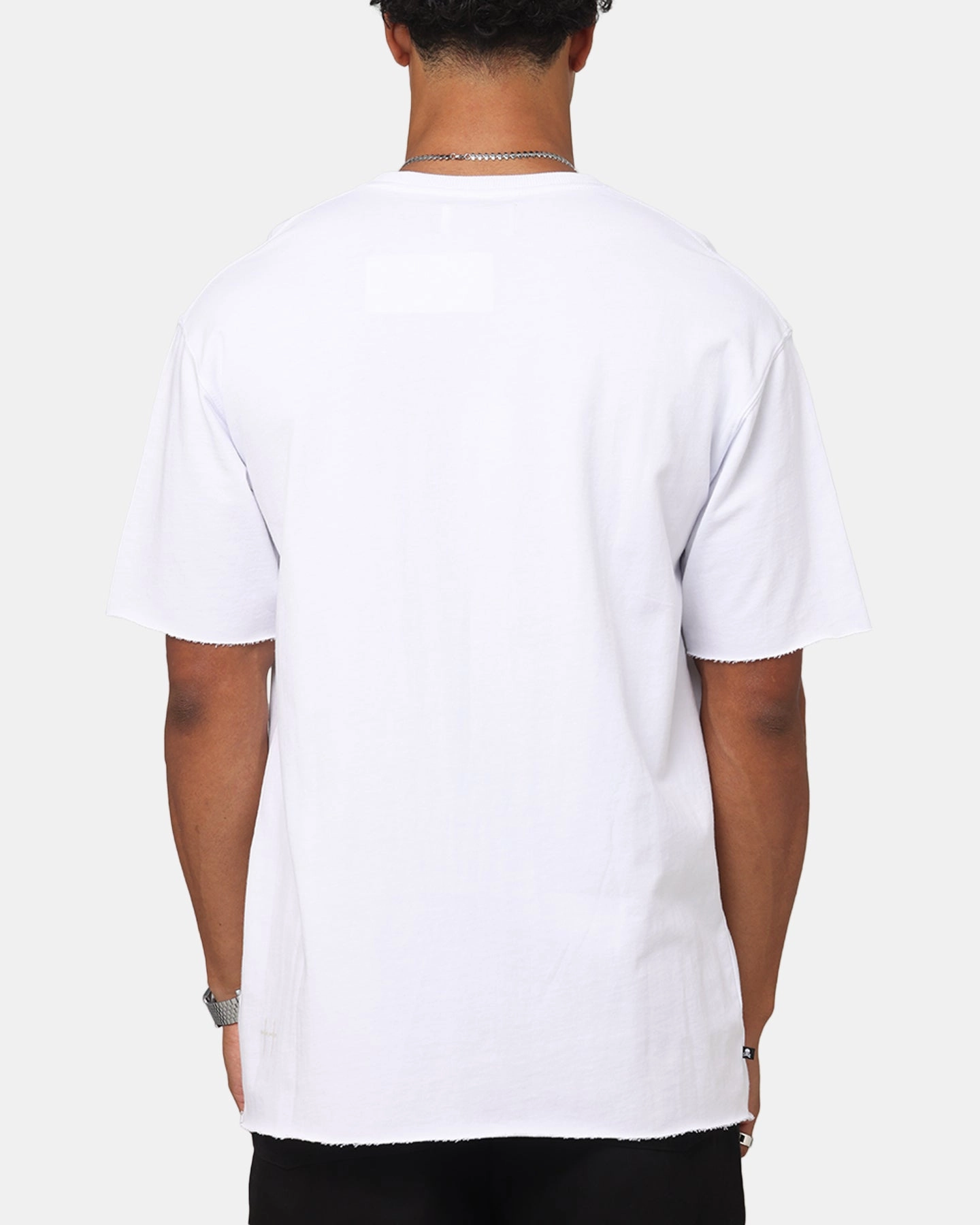 Cozy Wear Fun and Relaxed Saint Morta Gothic Monogram Box T-Shirt White
