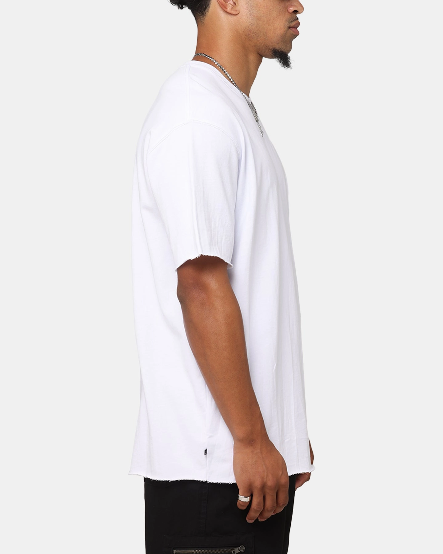 Saint Morta Gothic Monogram Box T-Shirt White Summer Wear Glossy Look
